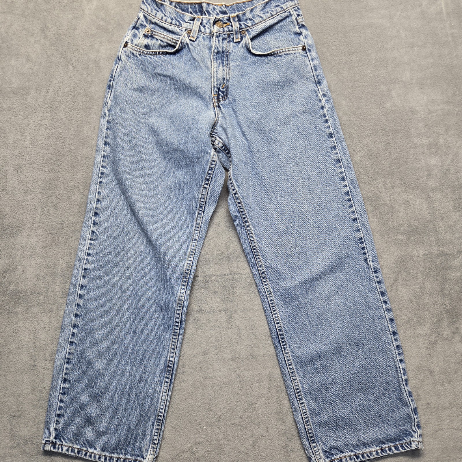 Vintage Levis 565 Orange Tab Youth Wide Leg Student Fit Jeans 27×28 Light Blue