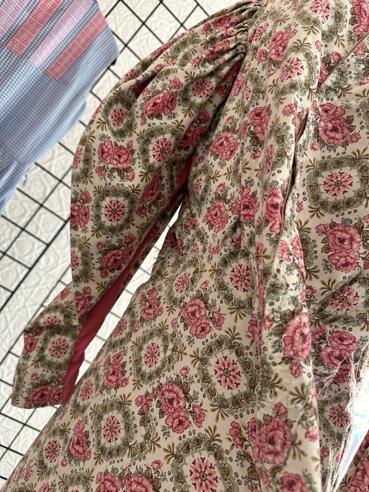 Vintage Theatrical Gown Dress-pink Floral Old World Victorian Style-prairie-M/L
