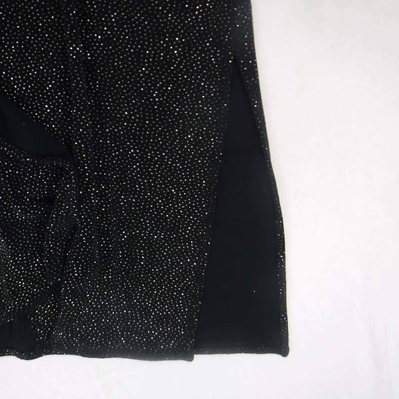 JBS LTD Vintage Black Silver Metallic Knit Tunic Top Short Sleeve Crew Neck 12