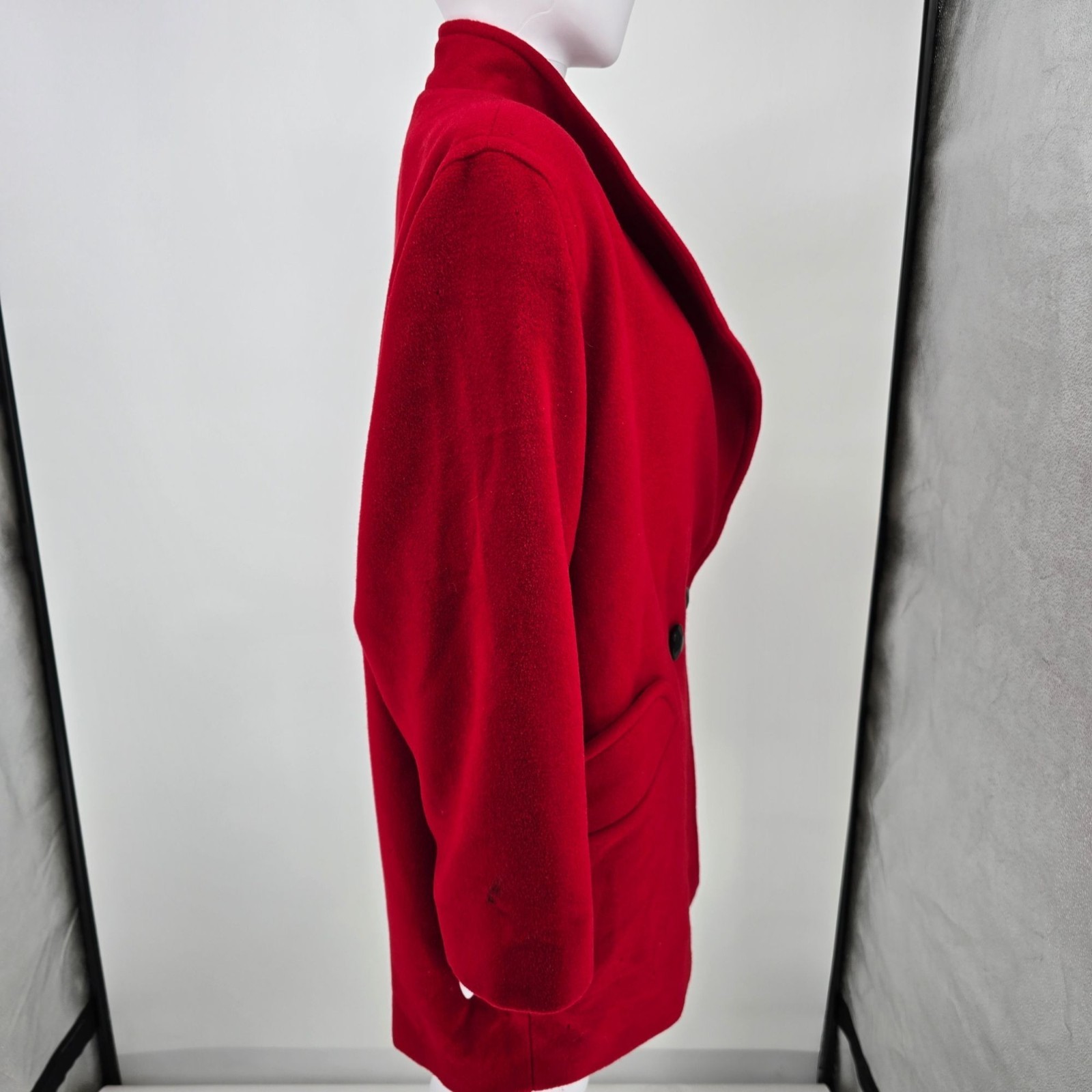 Vintage 1980s Electre Paris Made in France Red Lambs’ Wool Coat (XL) *Fair