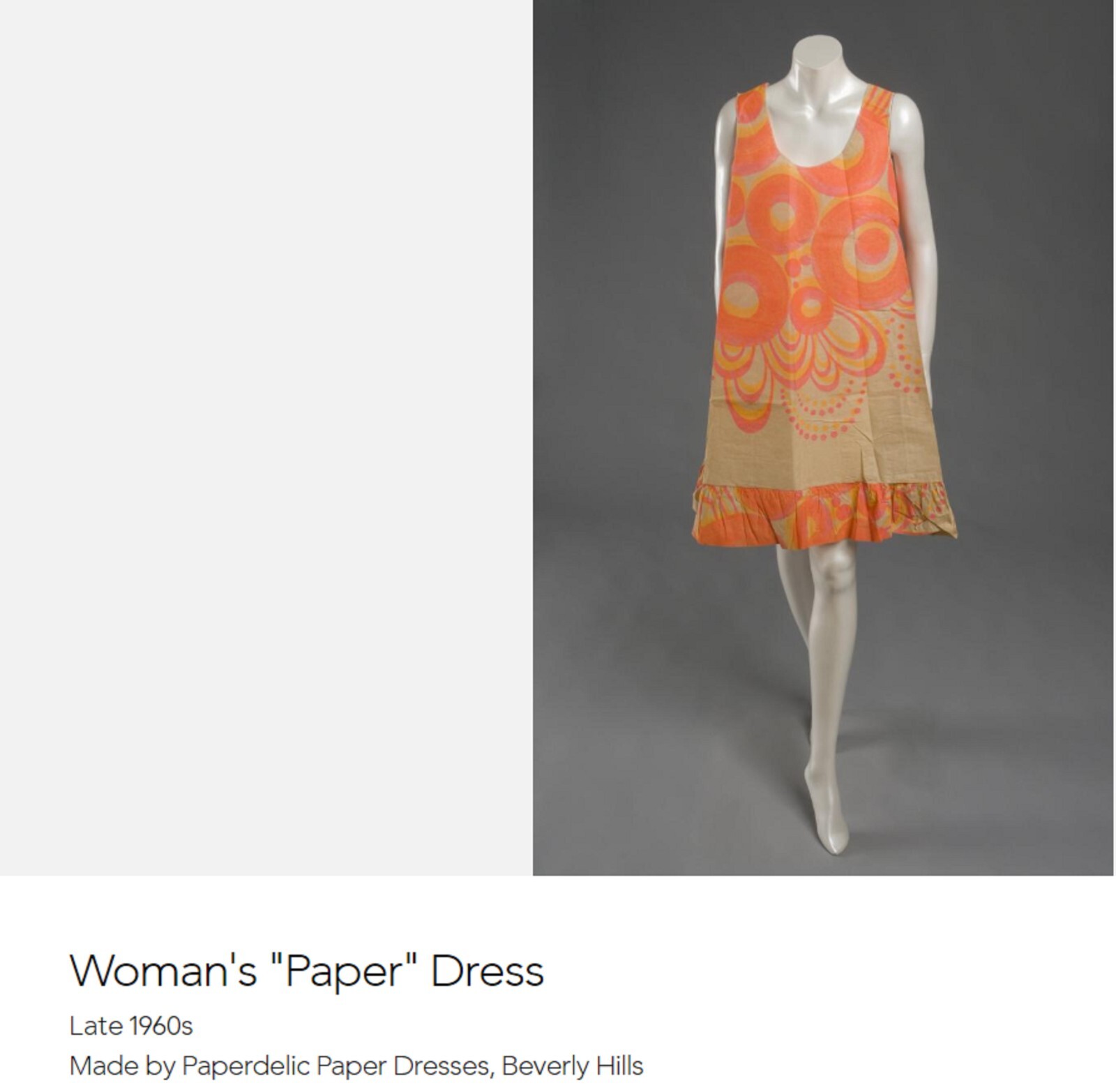 Rare Vintage 1960s Paperdelic Paper Dress Old Stock Solid Pink Large Sz 14-16