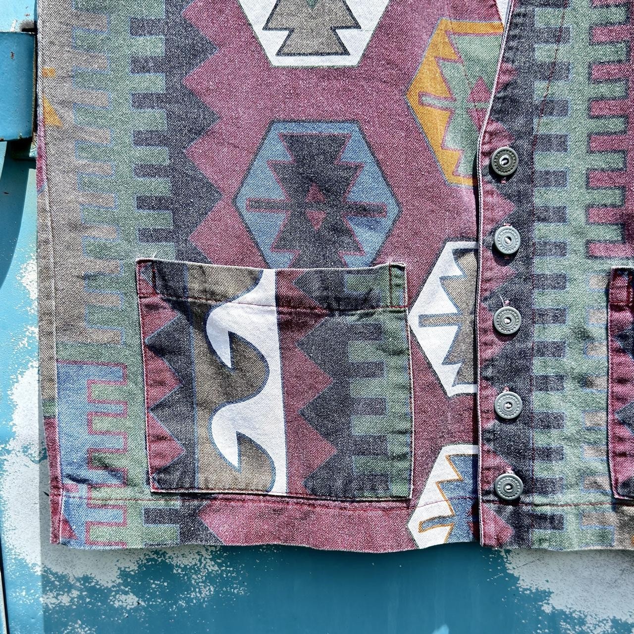 90s Chico’s design southwestern cotton denim vest