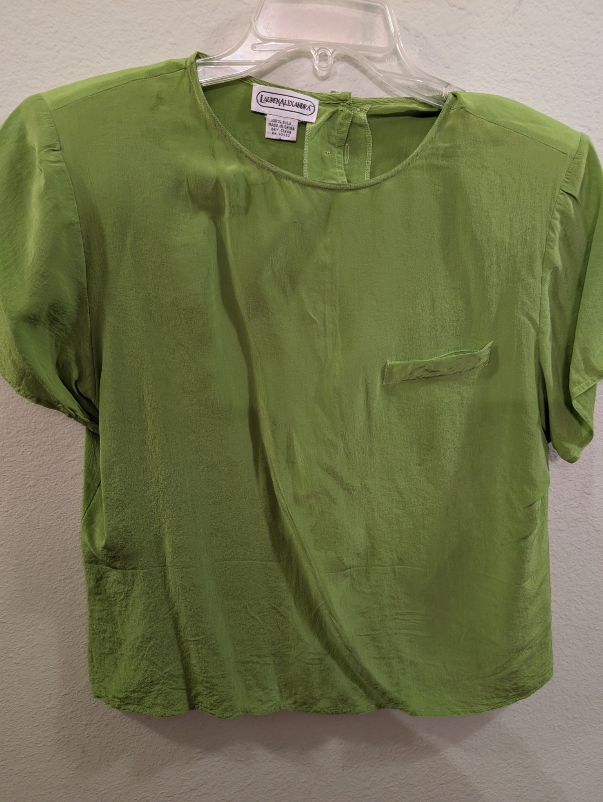 Lauren Alexandra 100%silk Vintage Short Sleeve Shirt Large 1990s