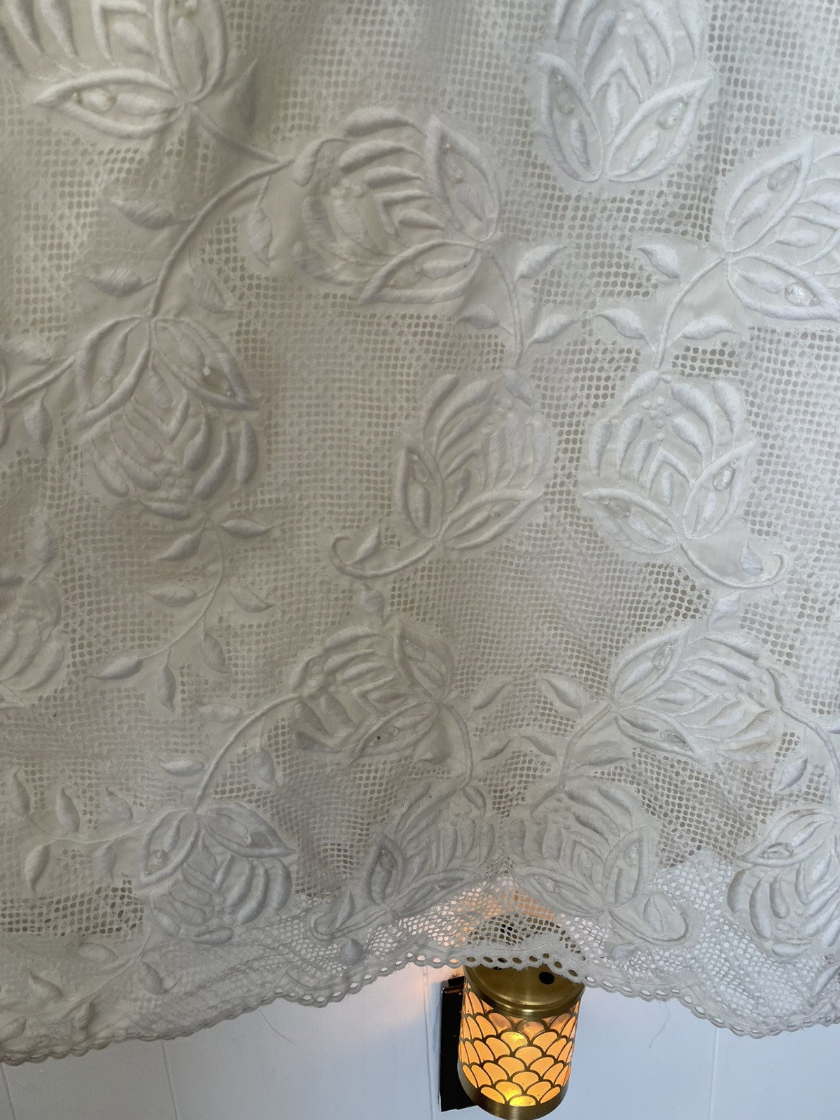 Vtg Stunning Ivory Tapestry Lantern Style Wedding Dress W/ Veils 30”/28”/52”