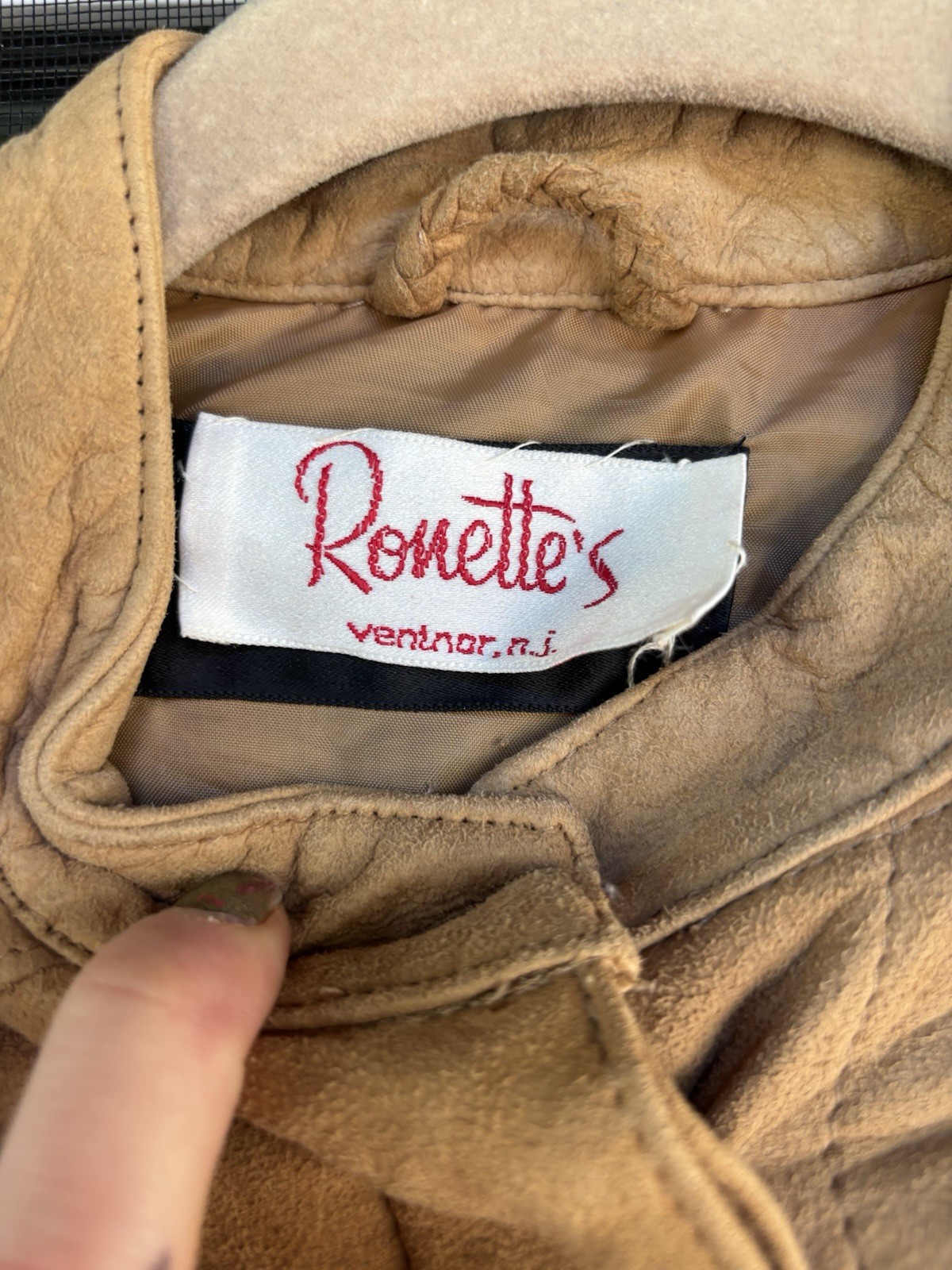 Vintage Leather Jacket Soft Tan Rafael Women’s Size 6 Button Up Pockets Lined