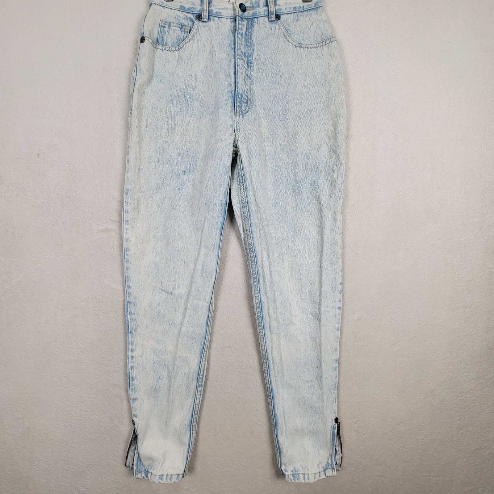 L.A. Gear Vintage Acid Washed High Waist Tapered Zip Ankle Women’s Jeans 11/28