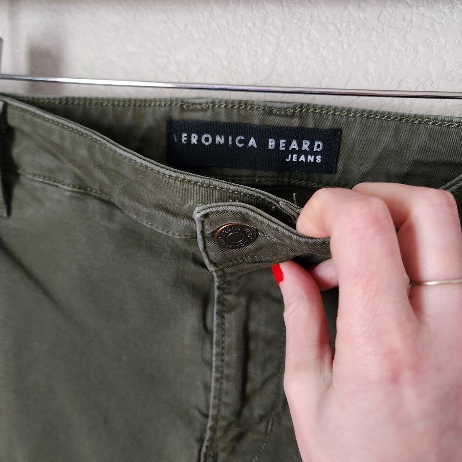 VERONICA BEARD Ayla Chino High Rise Olive Utility Pants 27/4