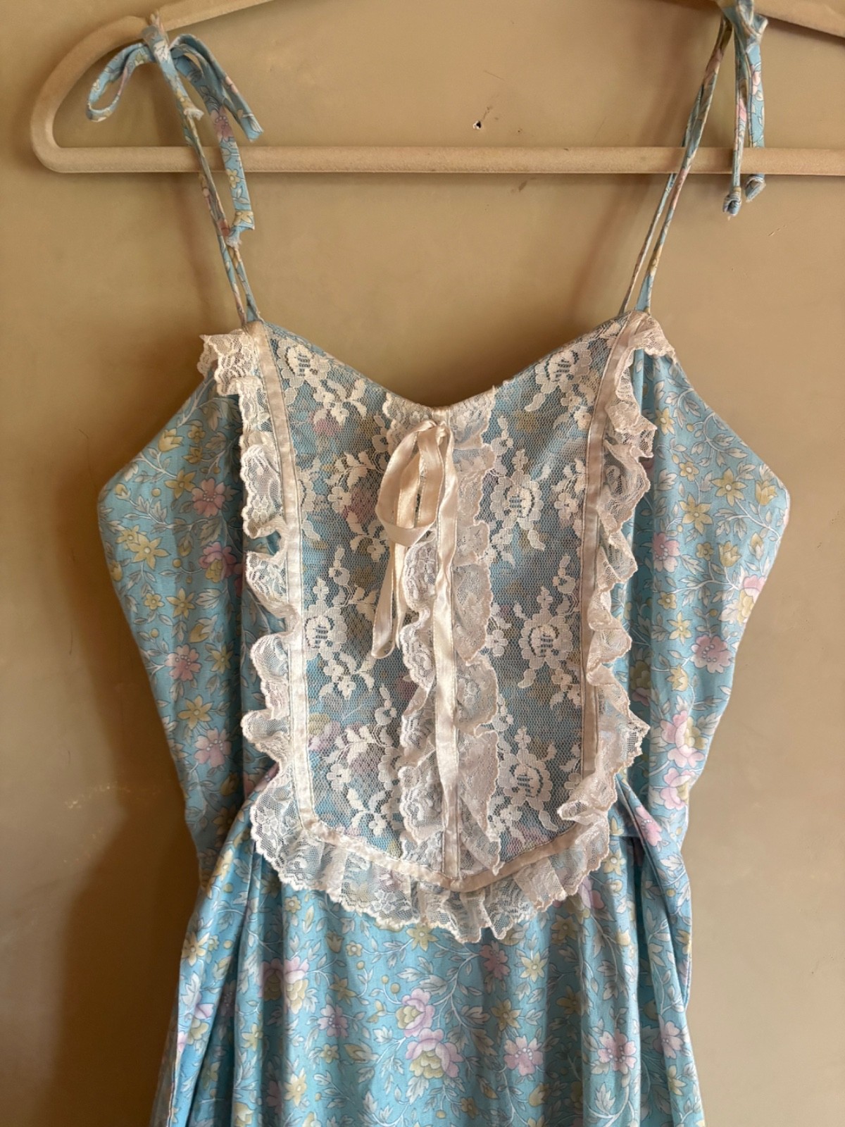 Vintage Handmade blue french country dress size S Cottagecore