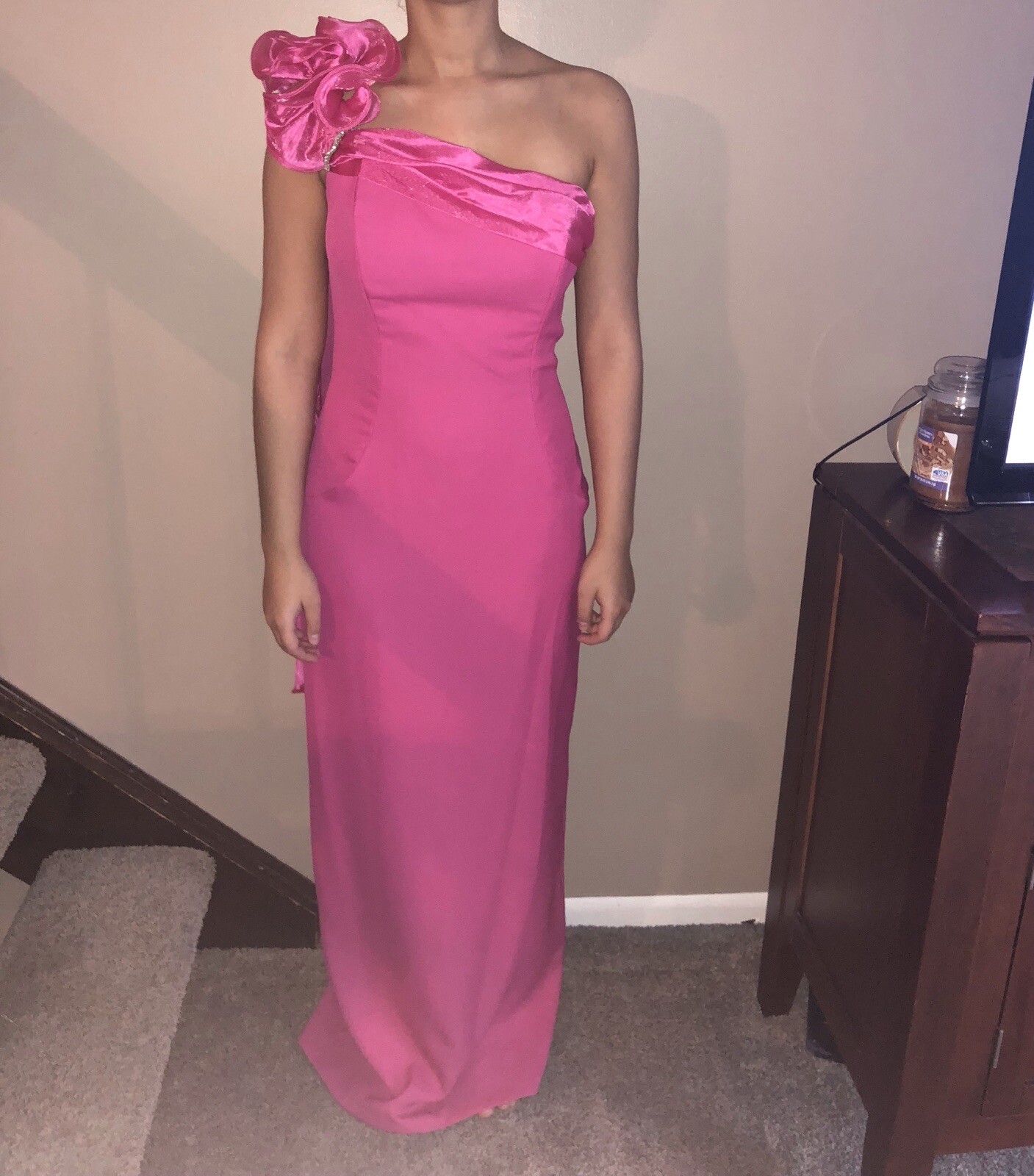 Vintage Nadine Maxi Dress Pink Bow Union Made Fits Size 6