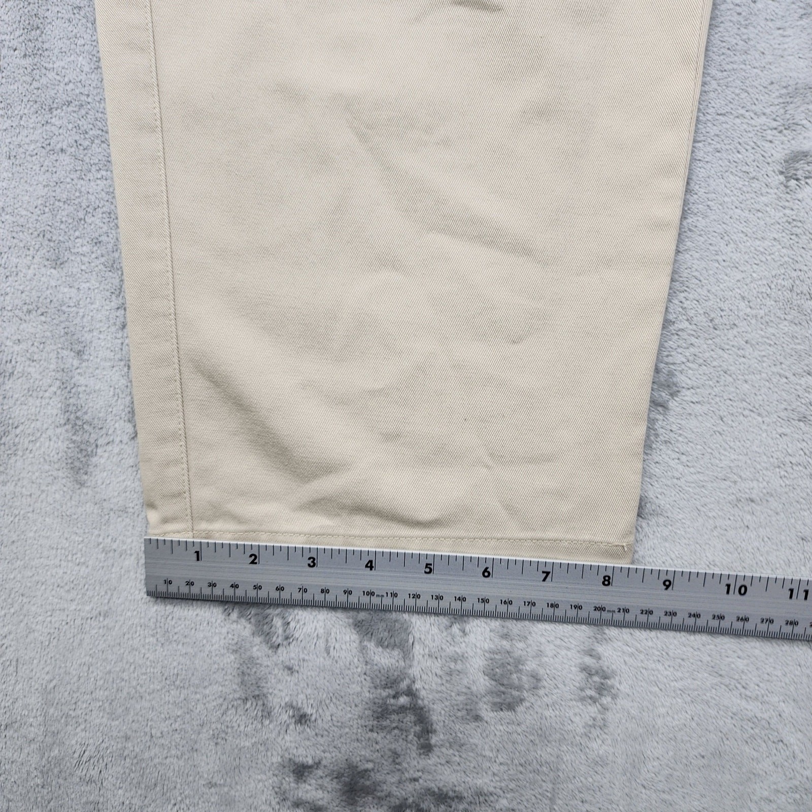 Vintage 90s LL Bean Pants Womens 14 Beige Khaki Original Fit High Rise Crop Hem