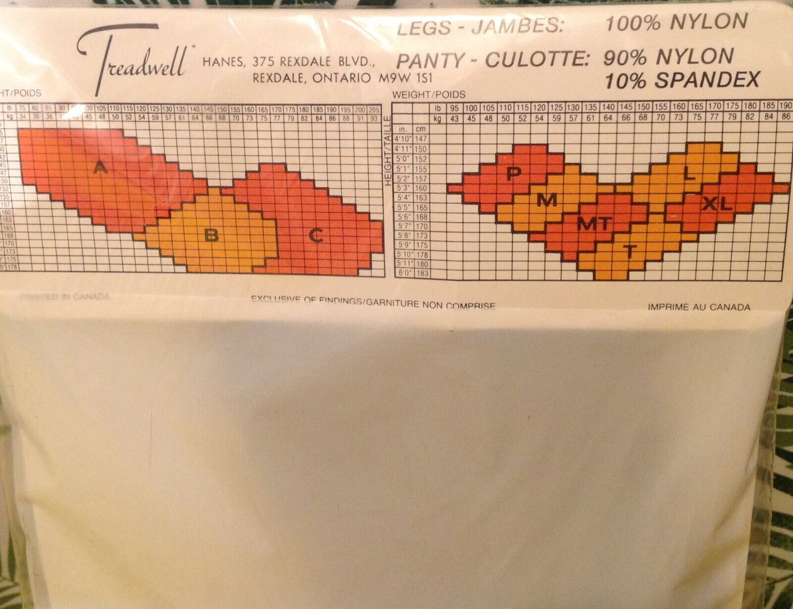 Vintage Pantyhose Treadwell Control top Color Beige size B BCT003