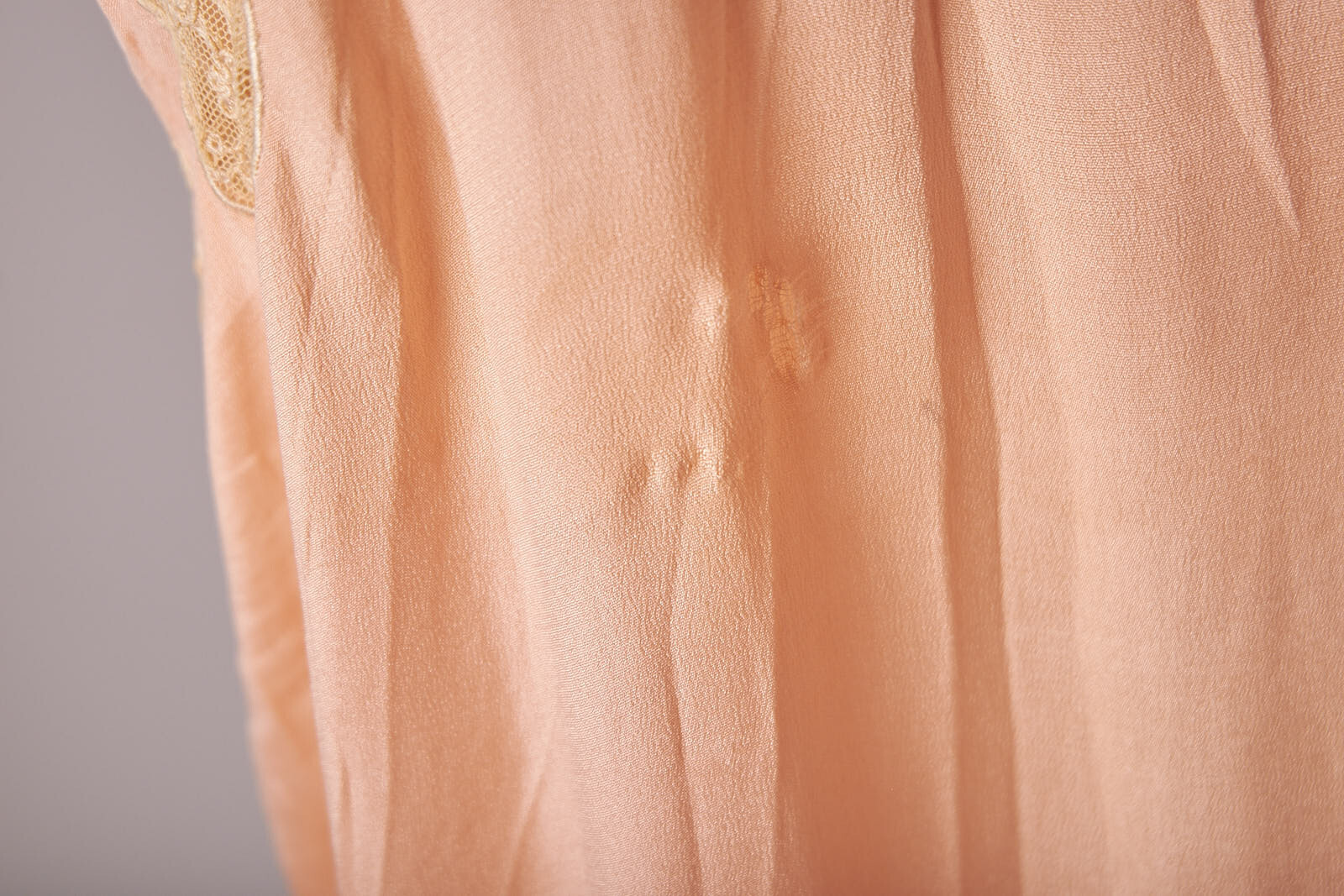 1920s Peach and Lace Flapper Slip Dress