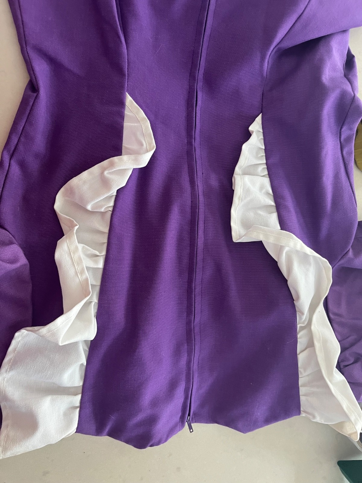 Vtg 1960s Waitress~French Maid Uniform Purple Authentic Embroidered Danette XS