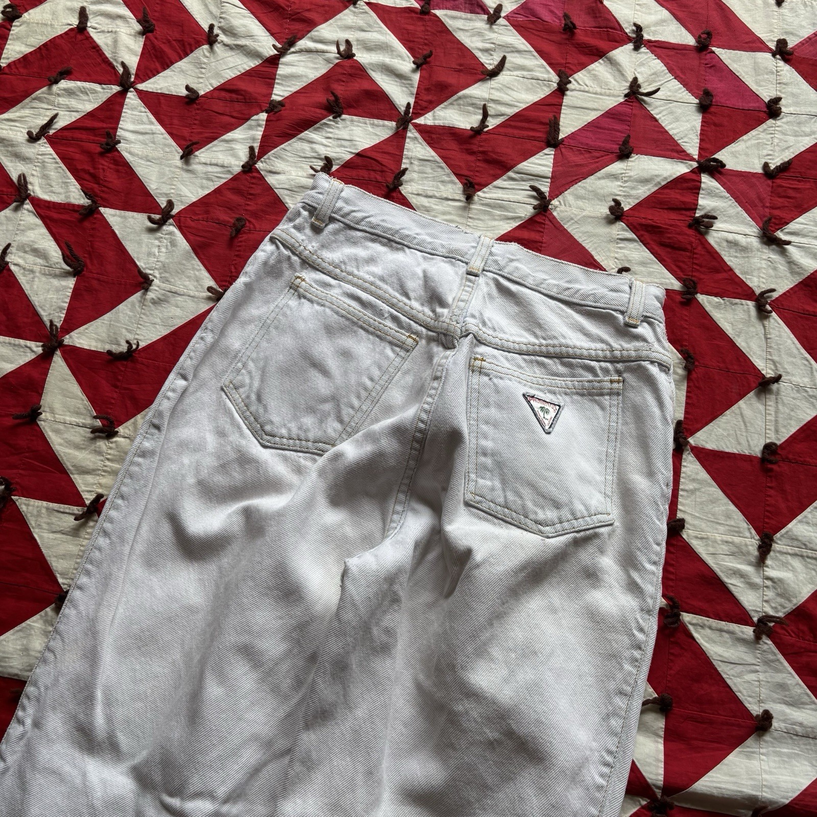 Vintage 1980s Taper Leg Bleached White Denim As Is Women’s
