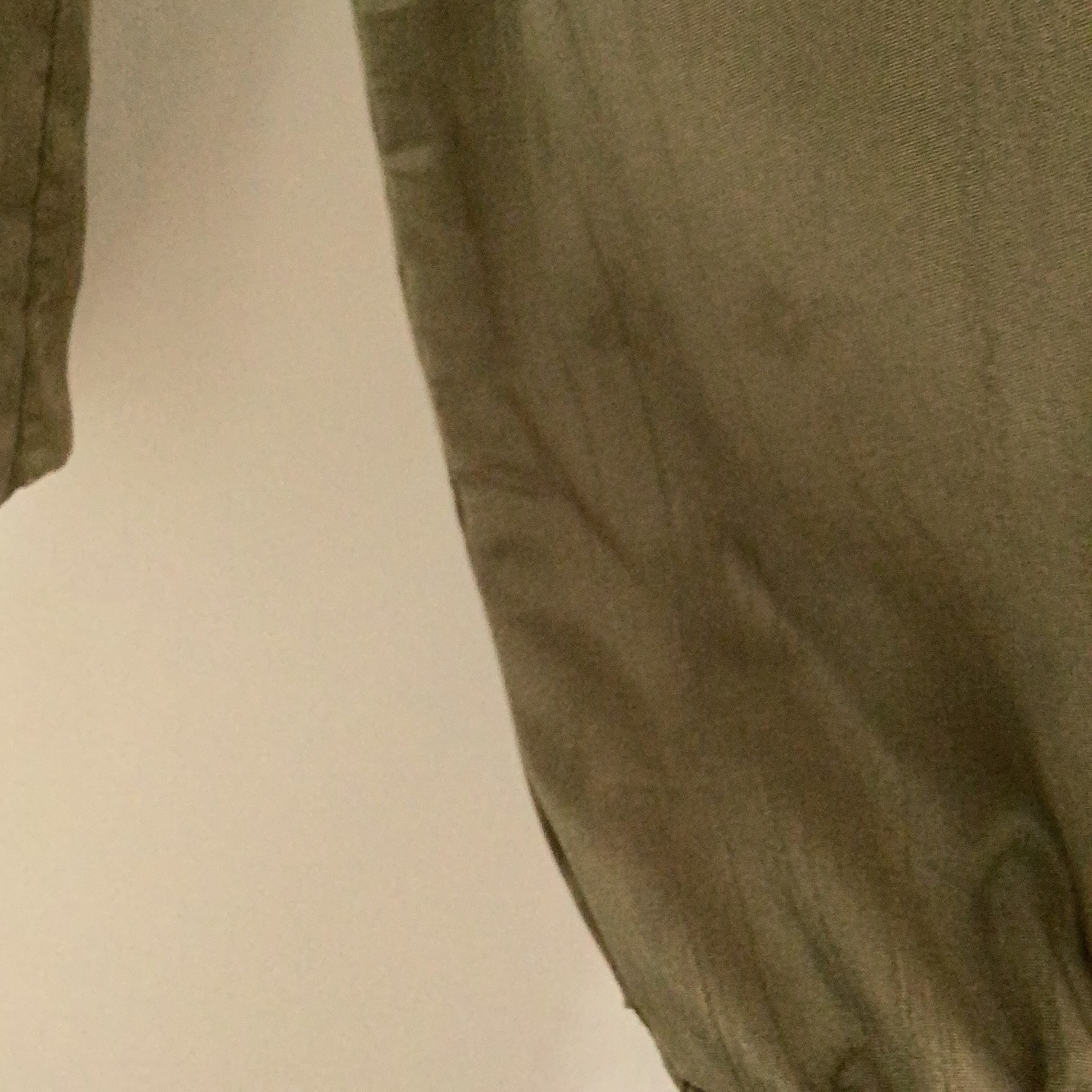 Vintage Joanna Soft Olive Gold Blouse 80s 90s Deep V Notch Lapel Top
