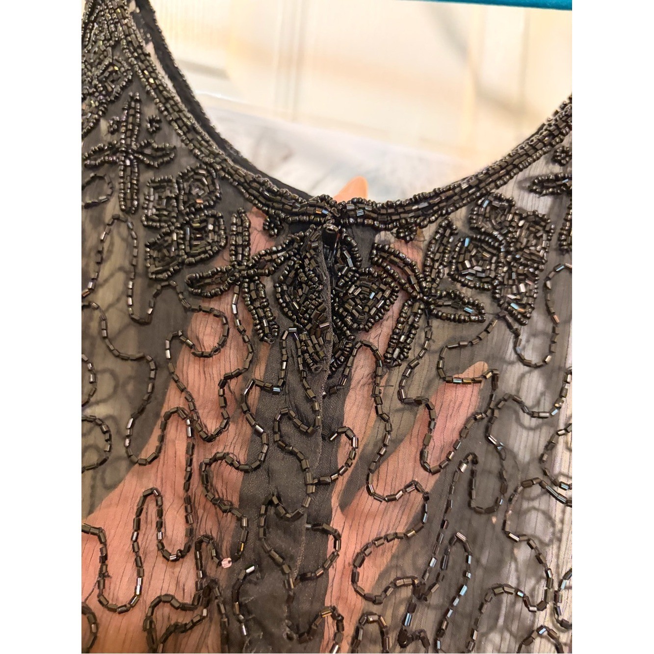 Vintage 90s Black Beaded Lace Camisole