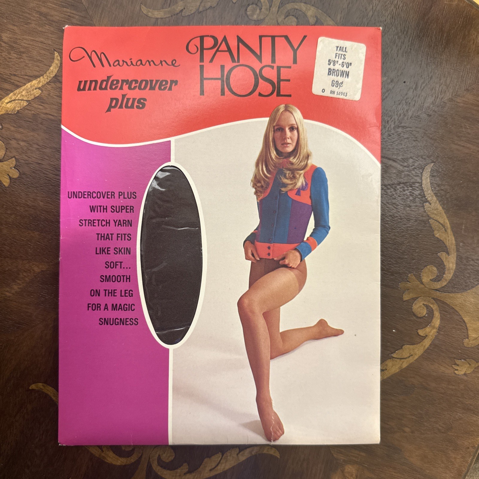 NEW Vintage sheer Pantyhose by Marianne brown (Size Tall) 5’8″-6’ NIP NOS