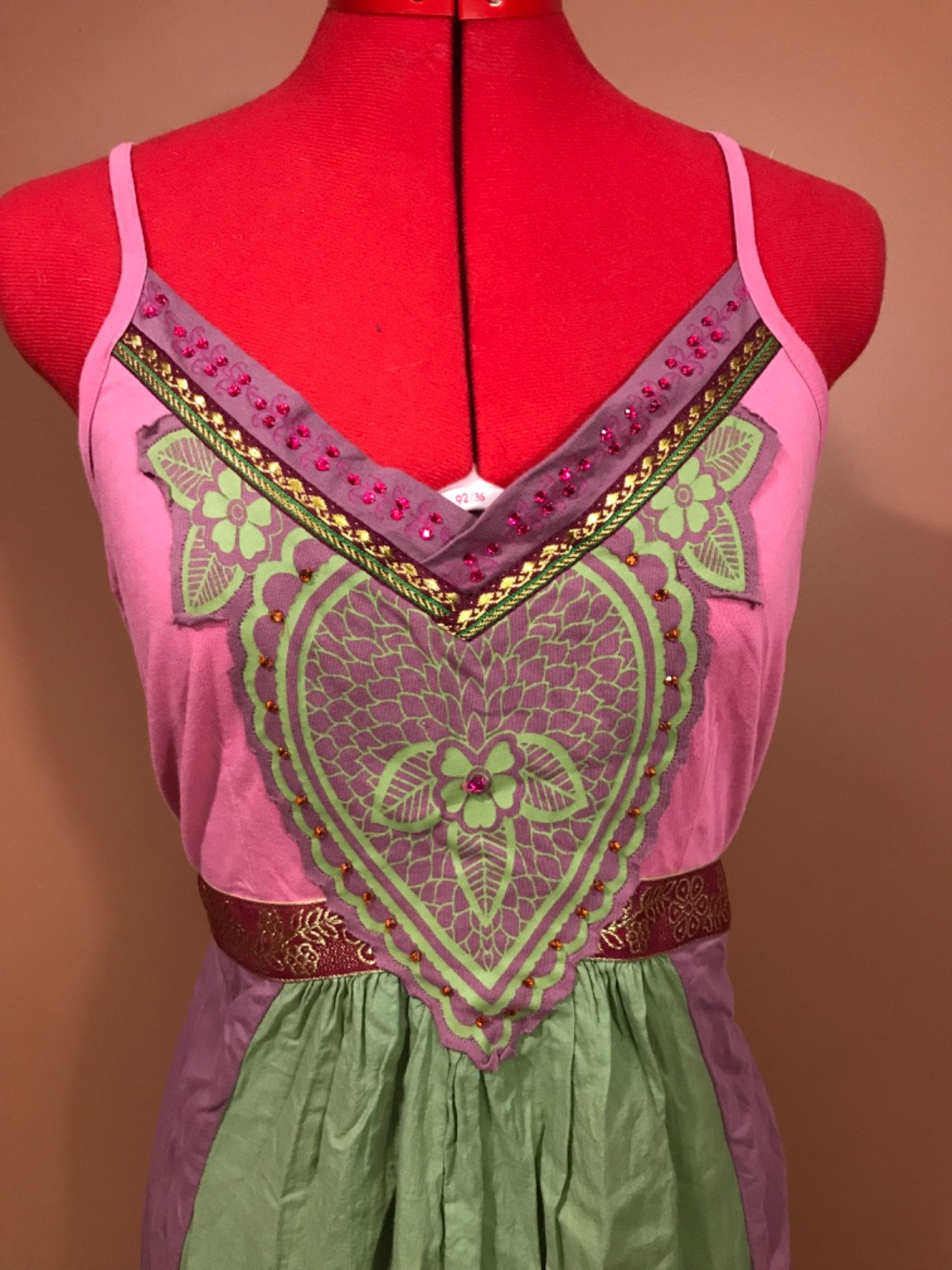 vintage Y2K Phool boho hippie mauve cotton dress size small india