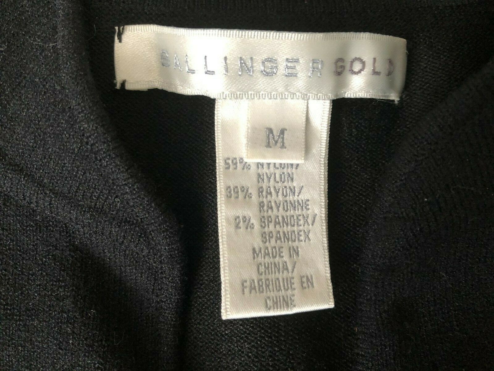 EUC Vintage BALLINGER GOLD Black sz M Shirt Top Asian Details Embroidered Dragon