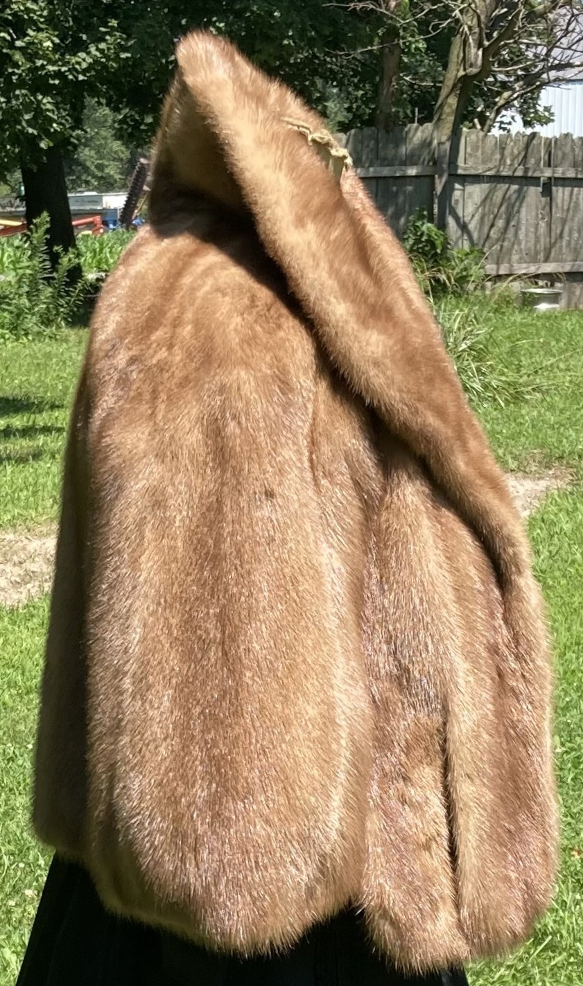 GUC Vtg 1950s Champagne Sable Fur Stole Shawl Jones Fur Service NC & W.VA