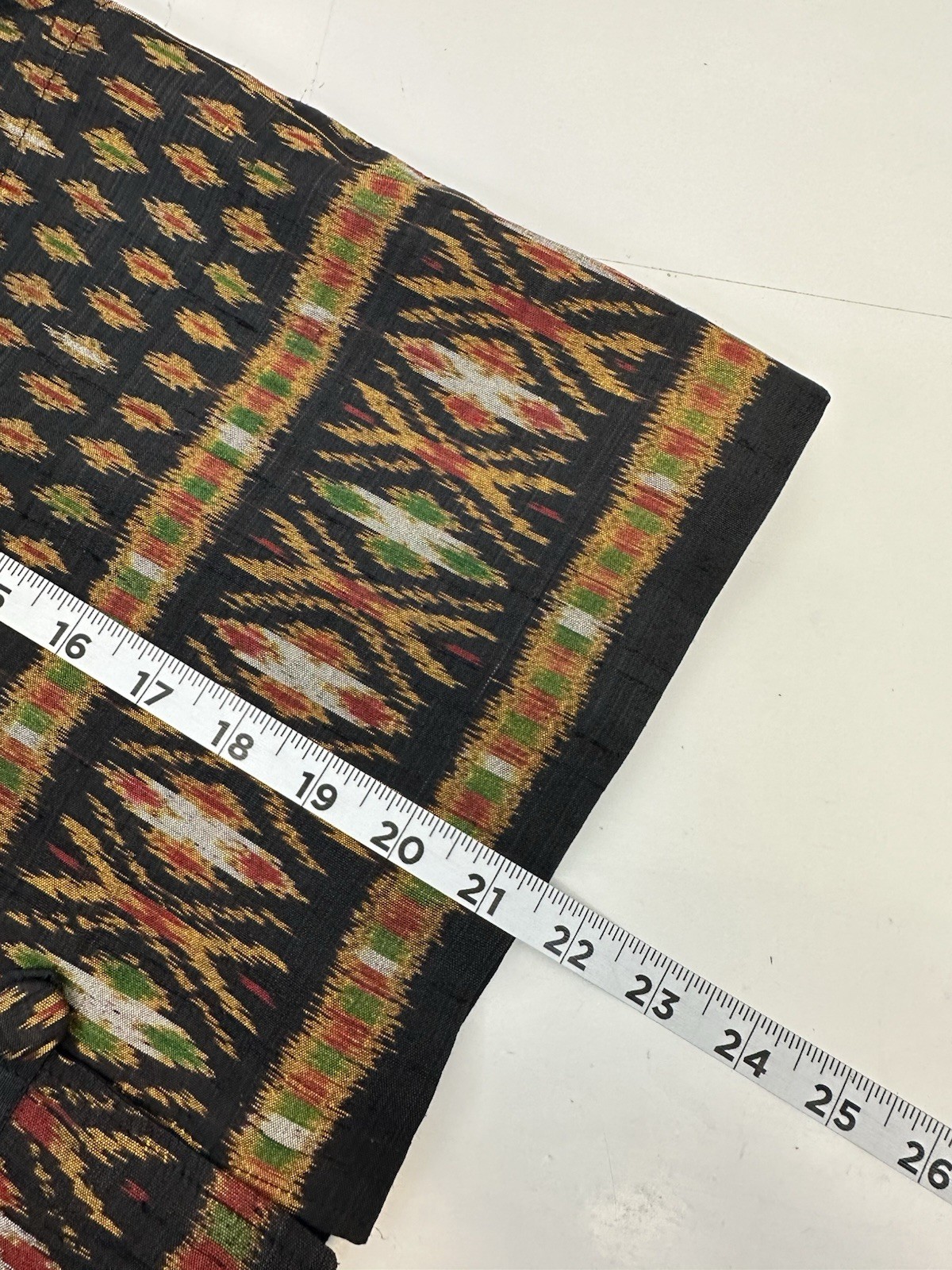VTG Thai Womans 1990s Handwoven Black Ikat Silk Jacket Boho Thailand M READ