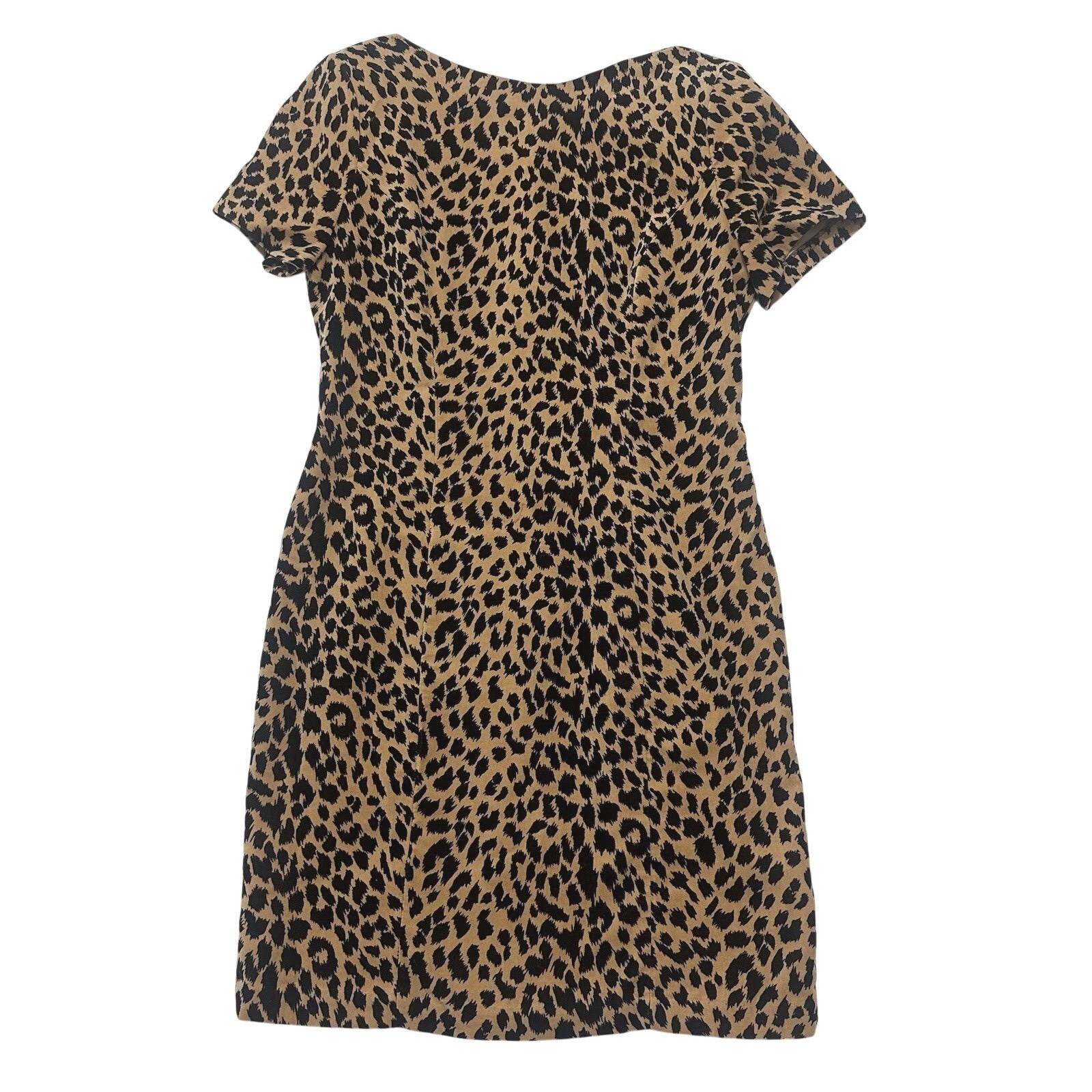 Vintage Women’s Leopard Print Sheath Dress Size 6 90s Made in USA