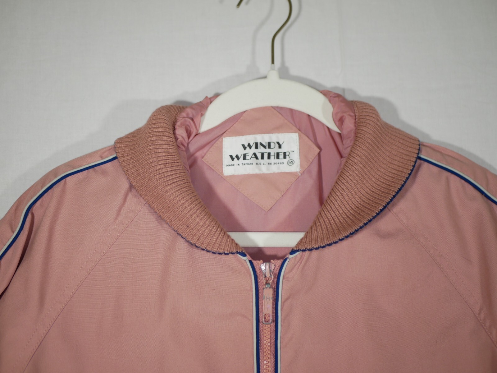 VTG 80s WINDY WEATHER Light Windbreaker Bomber Jacket Sz 14