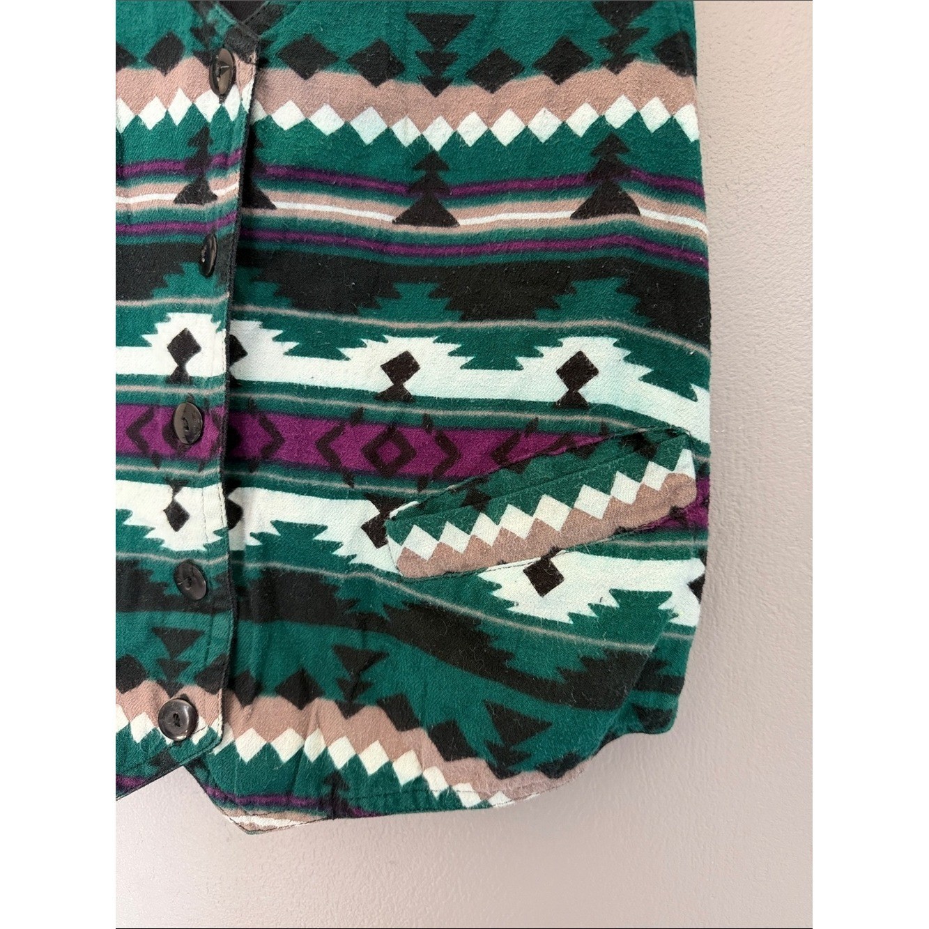 Vintage Women’s 90s Southwestern Indie Cowgirl Festival Geometric Print Vest Med