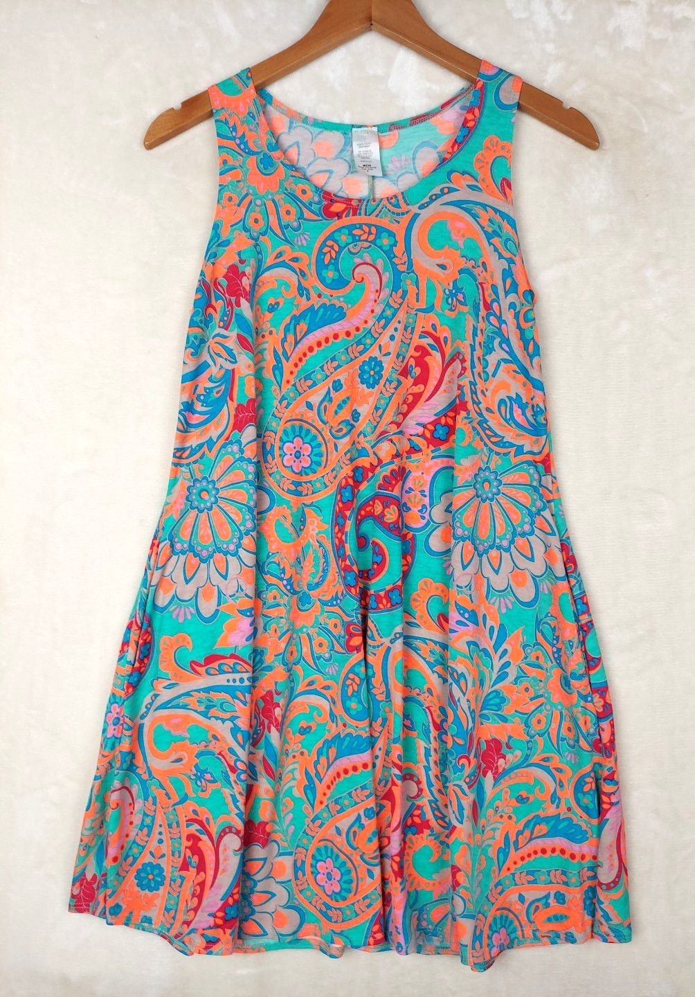 Vintage Shift Dress Womens Small Jersey Hippie Chic Boho 70s Fashion USA Made