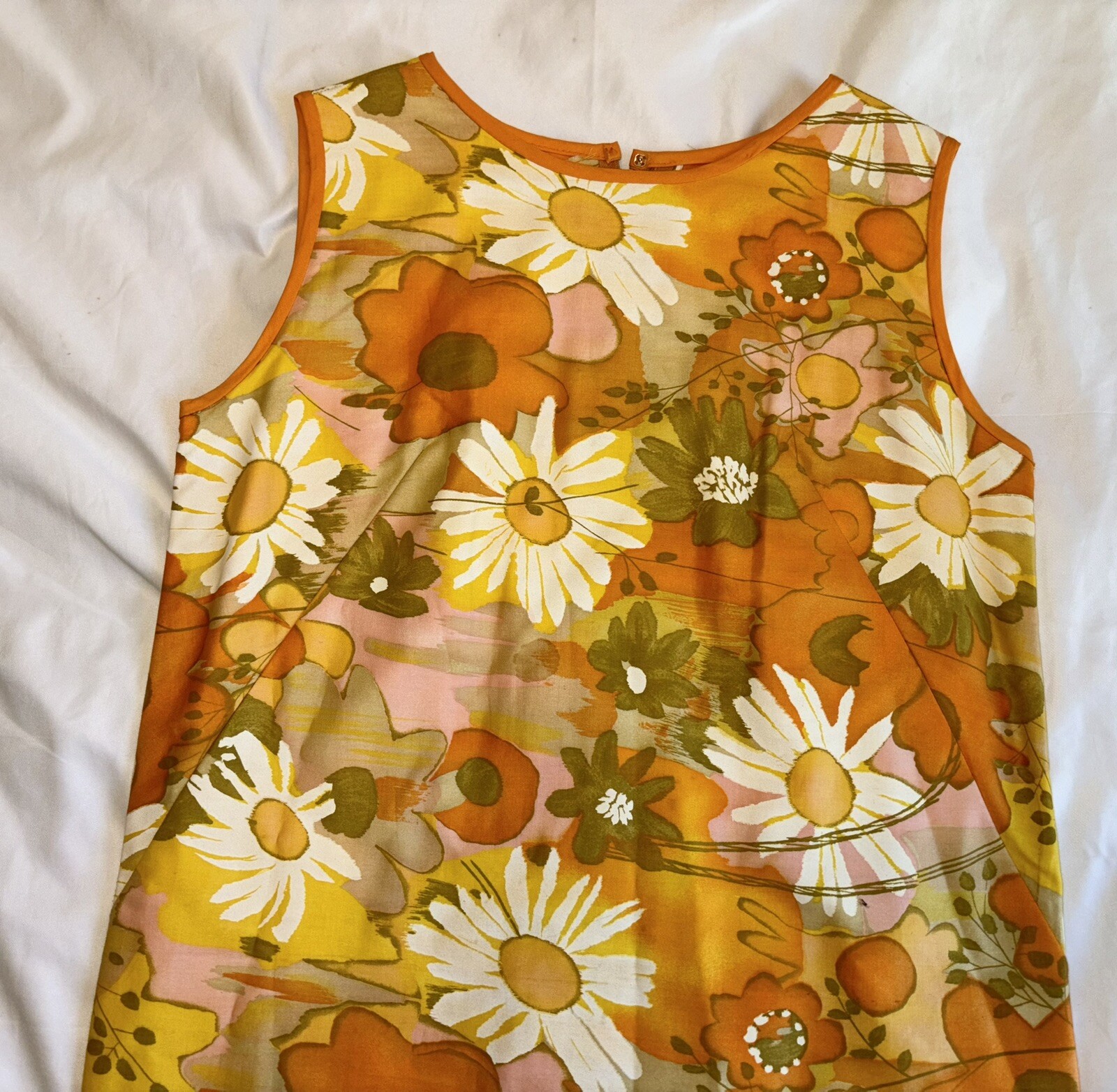 Vintage 60s 1960s Flower Power Dress by Banberry Cross Mod Hippie Twiggy