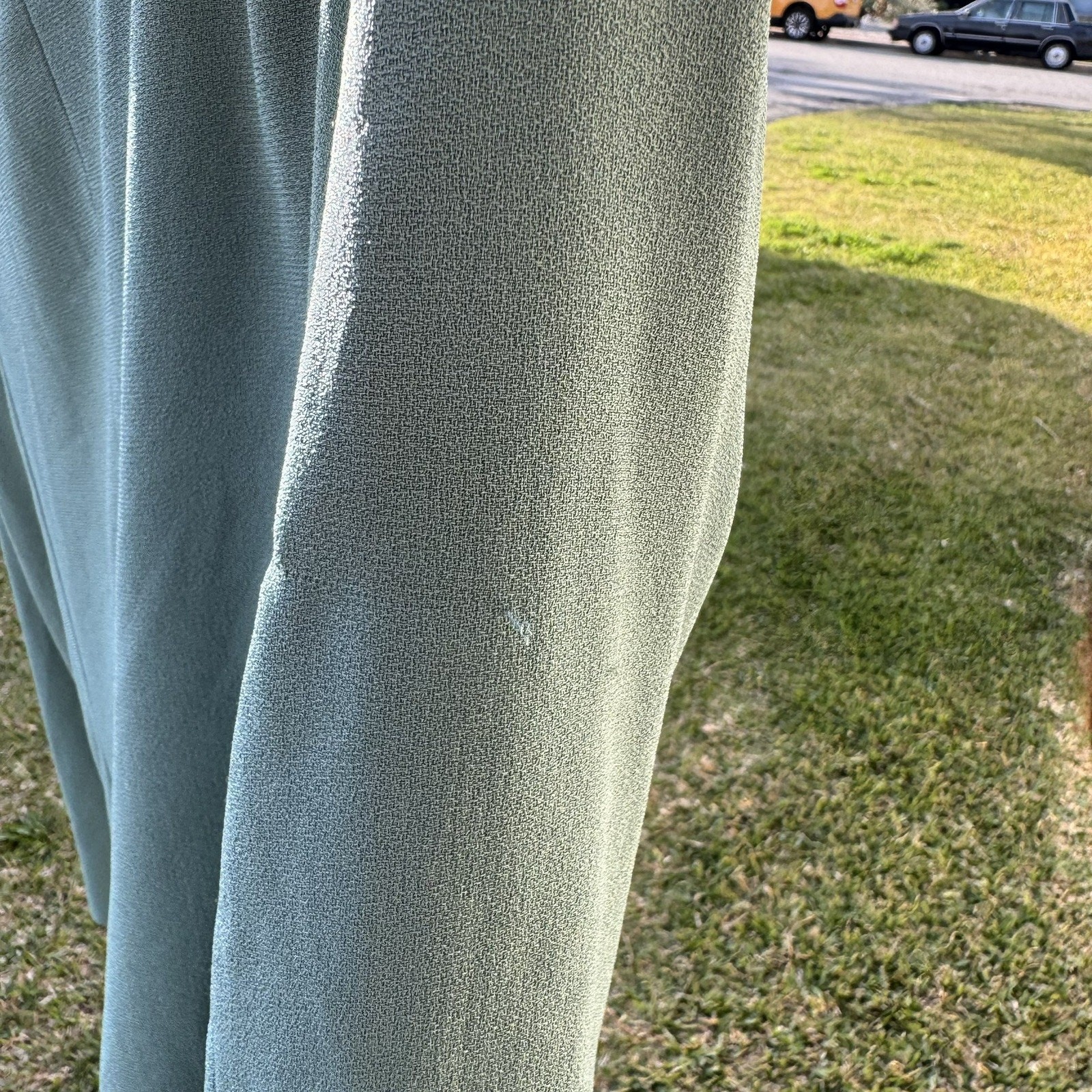 Vintage 80s Ann Tjian For Kenar Sea Foam Green Long Overcoat Blazer Size Small