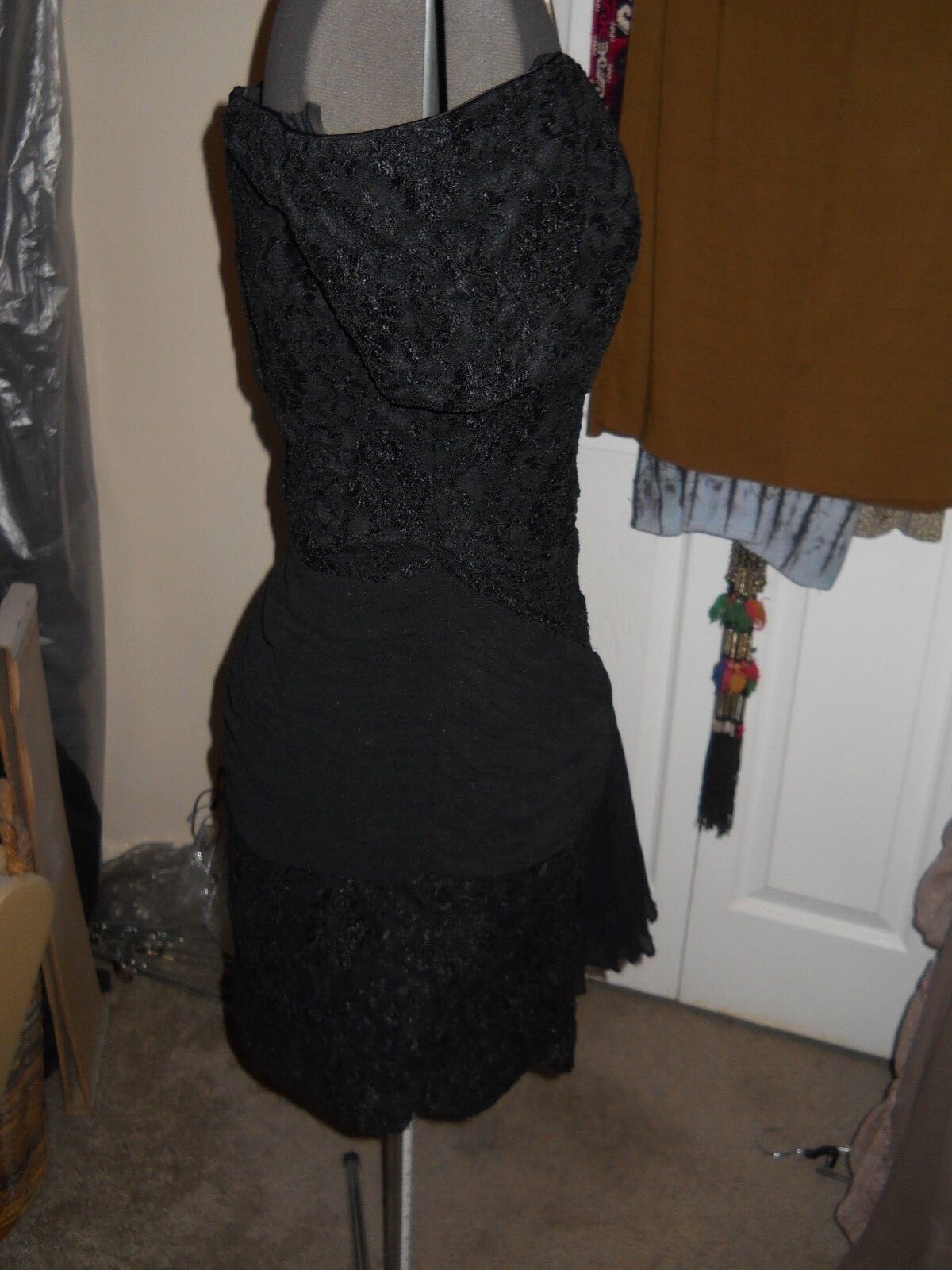 Vintage 90s L.A. Glo  *THE* Little Black Dress Off-Shoulder Wiggle Sheath 11/12