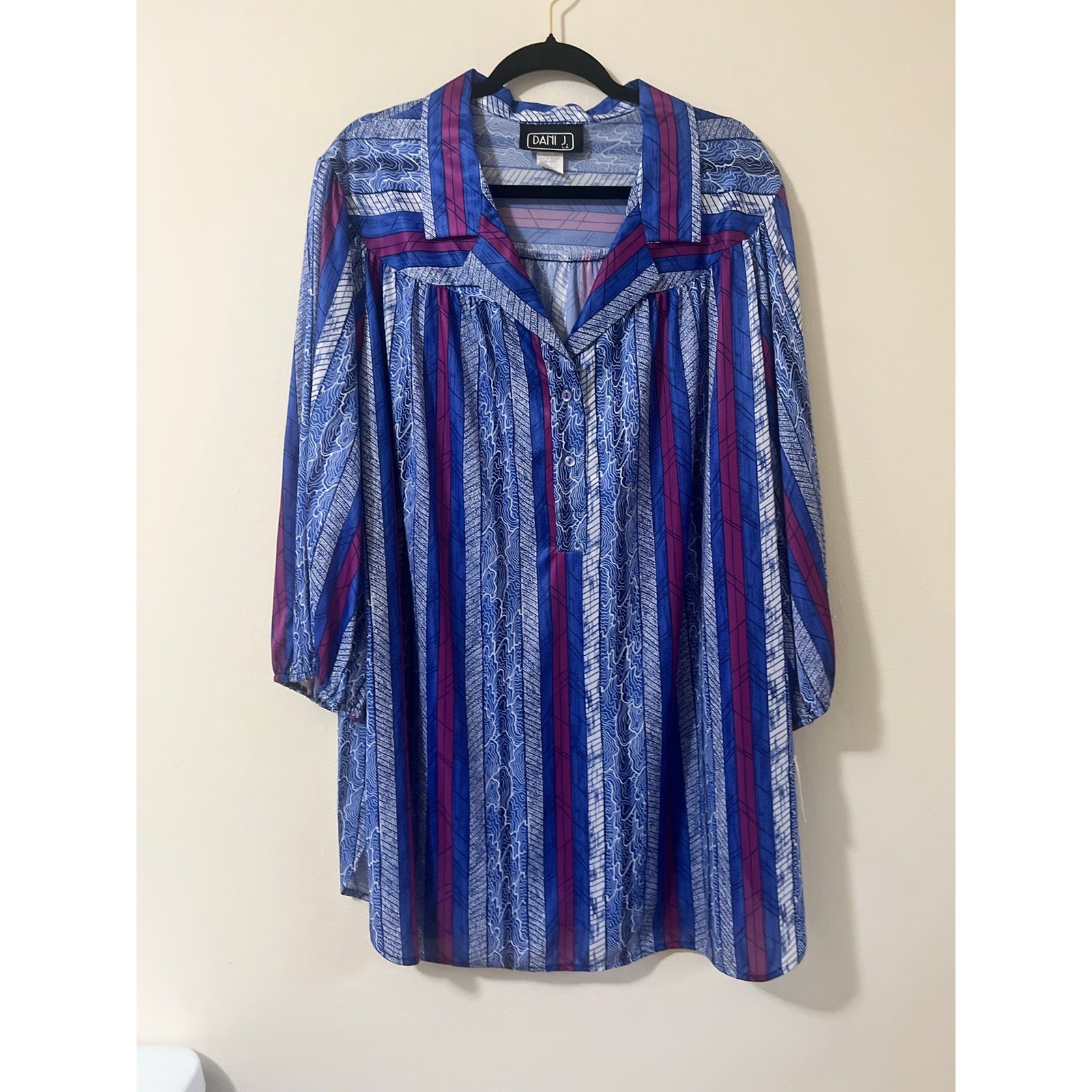 NWT Vintage 16 Dani J USA Oversized Shirt Tunic Dress Boho Art Teacher Deadstock
