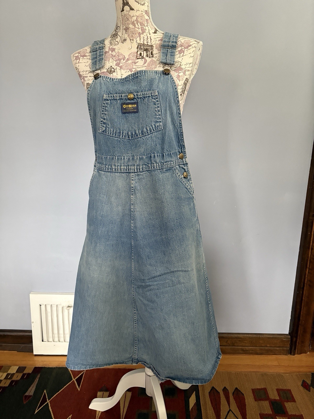 Vintage Oshkosh B’Gosh Women’s Denim Overall Dress Size 11, Made in USA