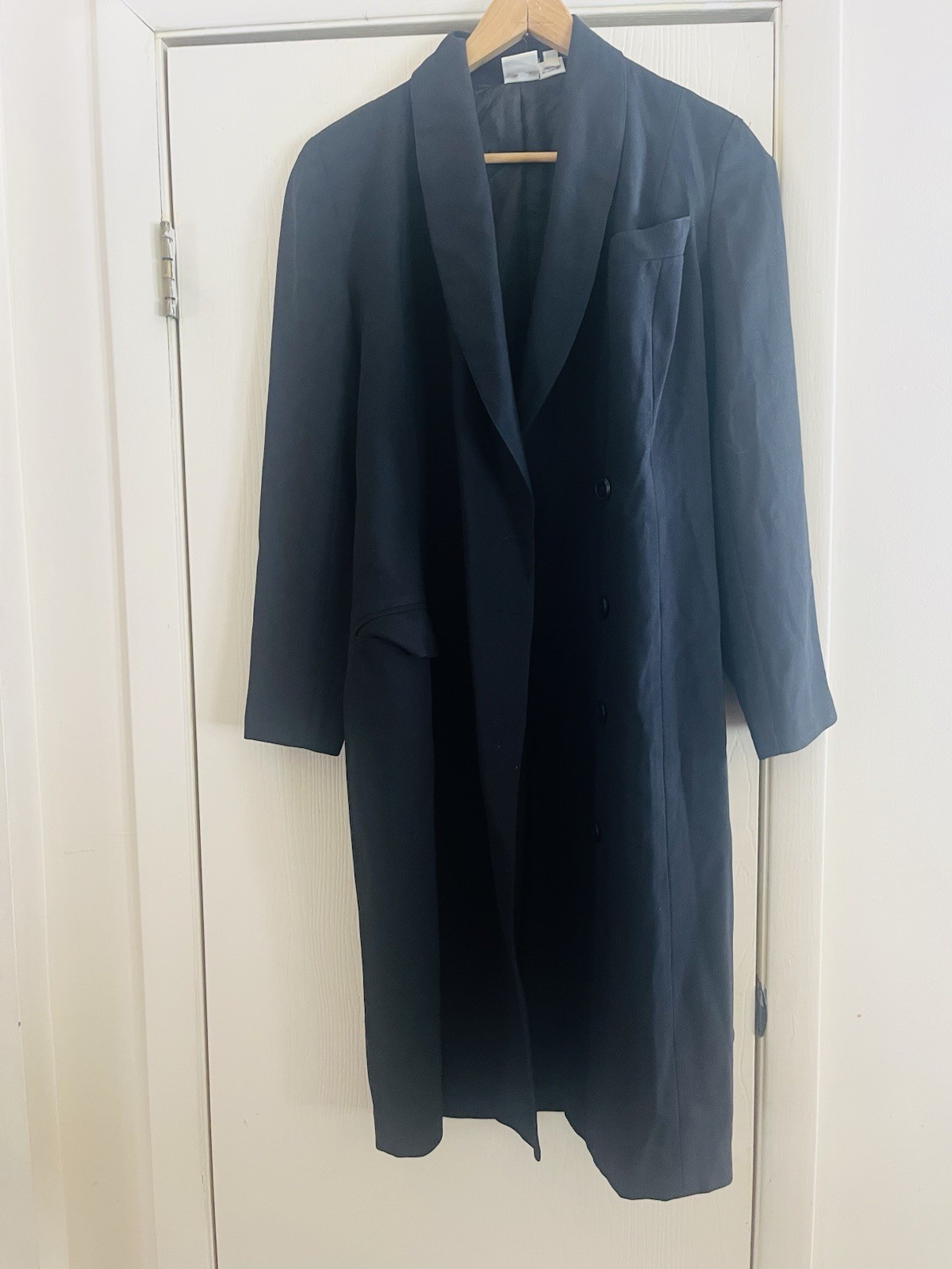 Vtg Edwardian Victorian Goth Crepe 20s 80s J. G. Hook Town & Country Long Blazer