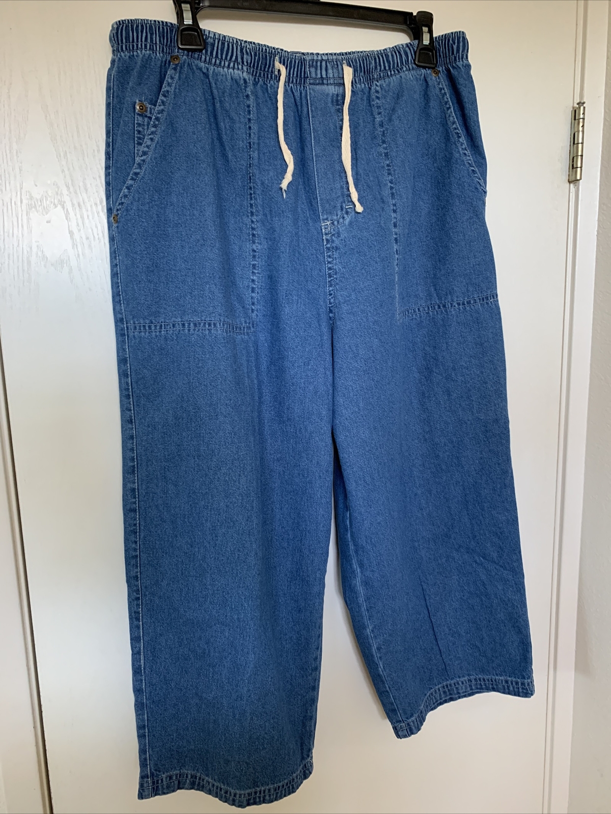 Cascade Blues 3 Pairs Elastic Waist Capri Pants VTG Denim Women’s Jeans Size L