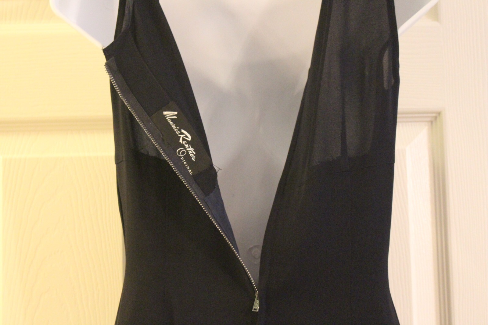 Maurice Rentner 60’s Vintage Silk Dark Navy Dress with Jacket Overlay (Small)
