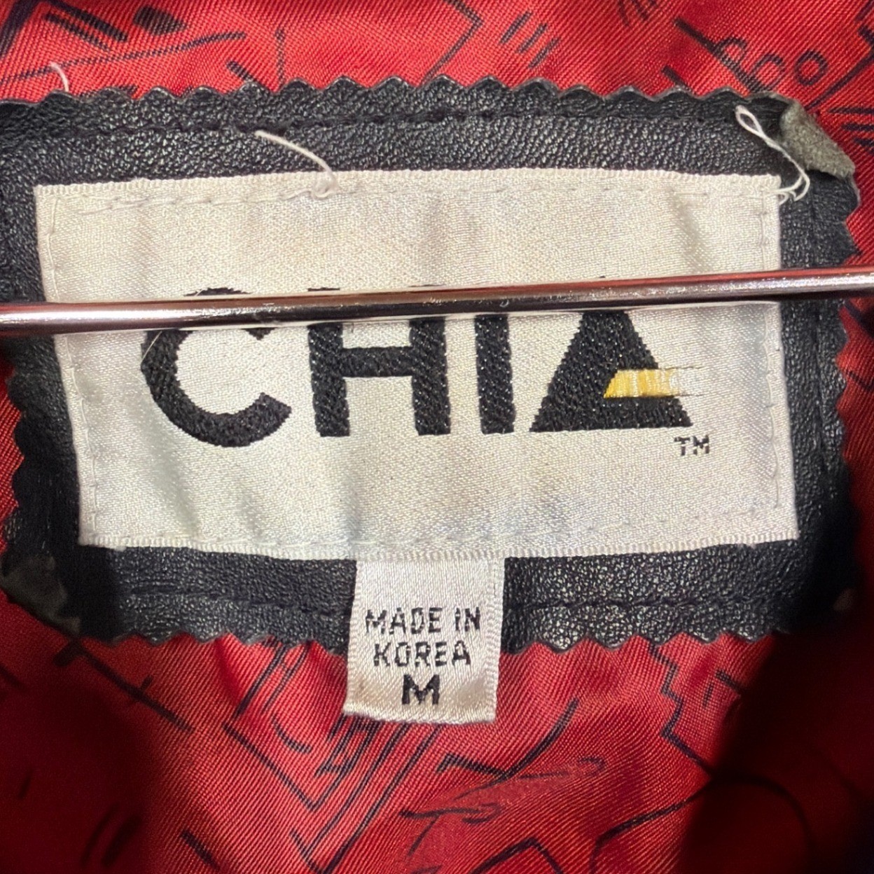 CHIA Leather Jacket Womens M Black Fringe Biker Moto Vintage 80s Cropped 6715