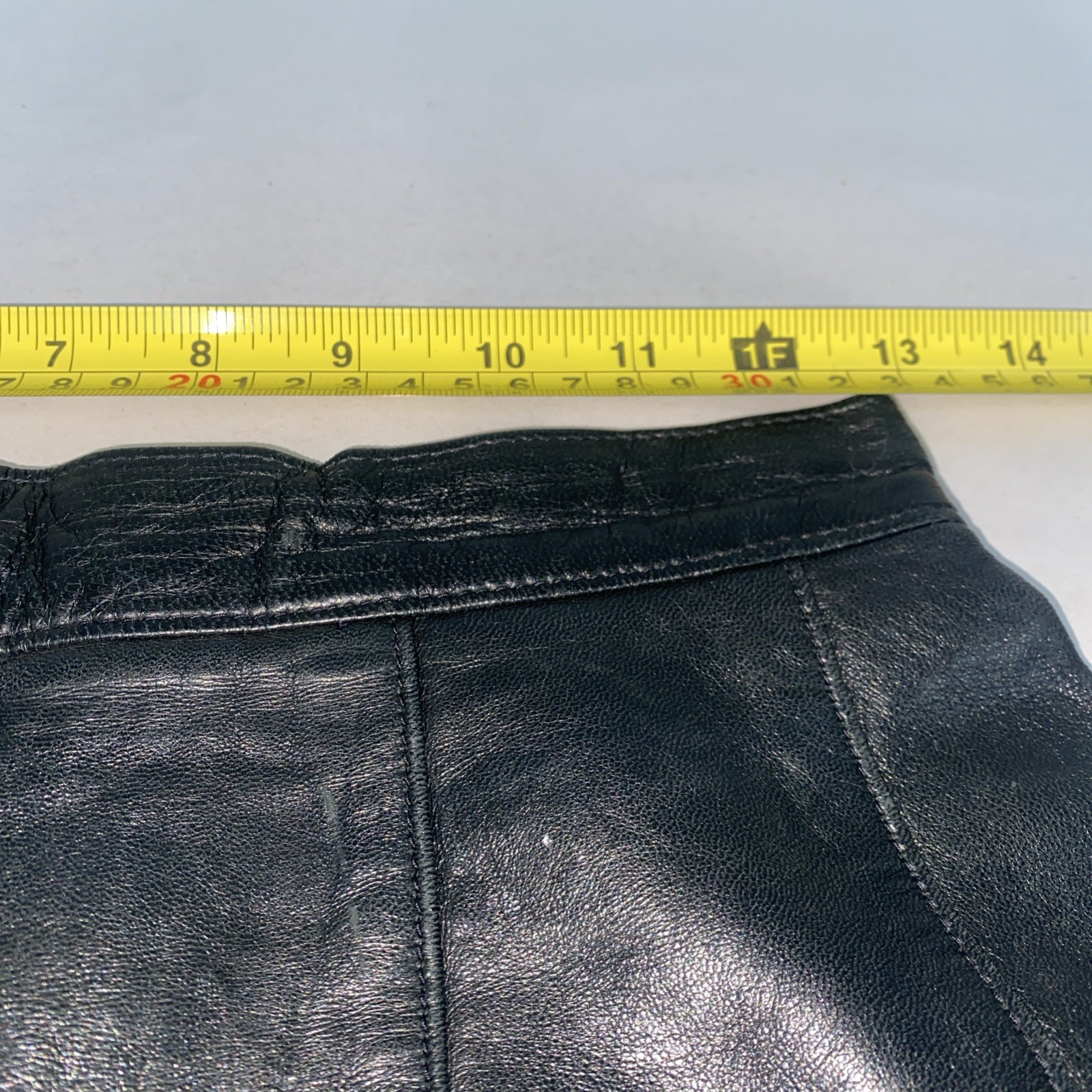 Maxima For Tannery West Vintage Black Leather High Waist Skirt 90s Size 6