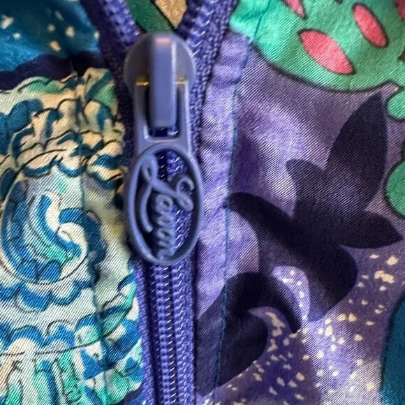 Vintage Lavon by Cheerful Corp Seashell Starts Blue Purple Green Track Jacket M