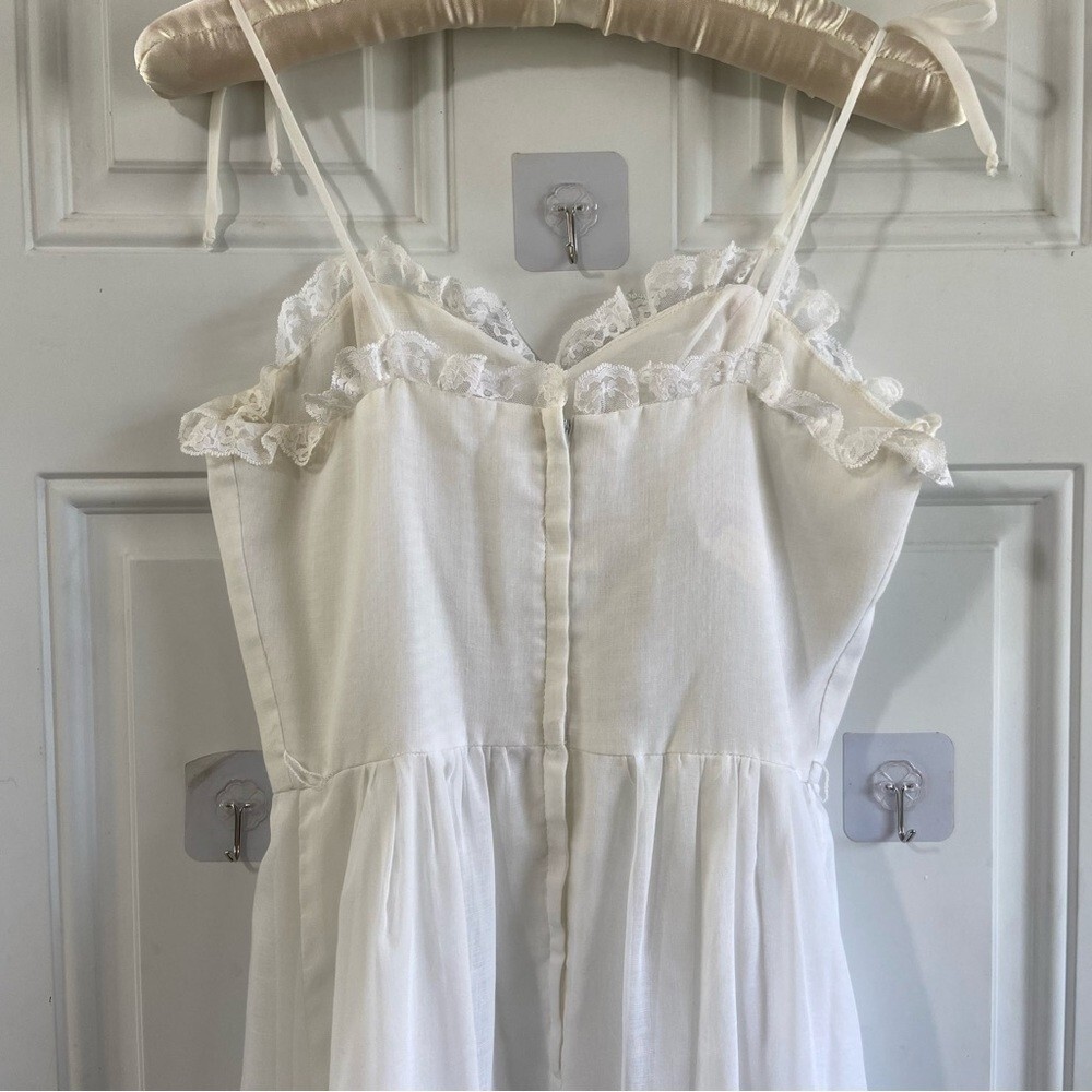 Vintage Candi Jones Floral Embroidered Lace Slip Dress Size 7 Prairie Cottage