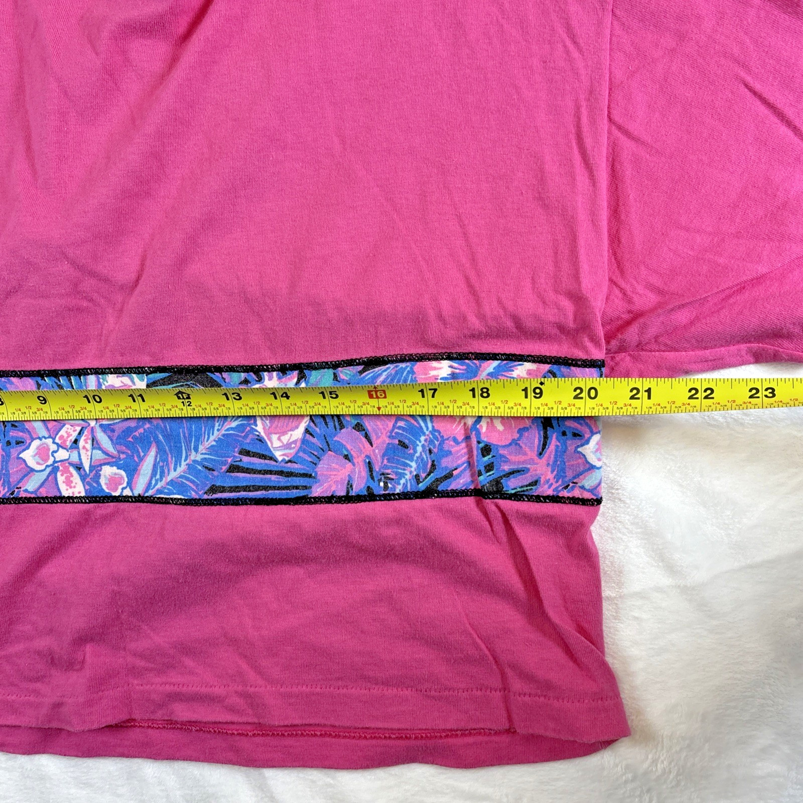 VTG Catchin Rays Resort Wear Pink Hawaiian Flower Crop Top T Shirt One Size 80s