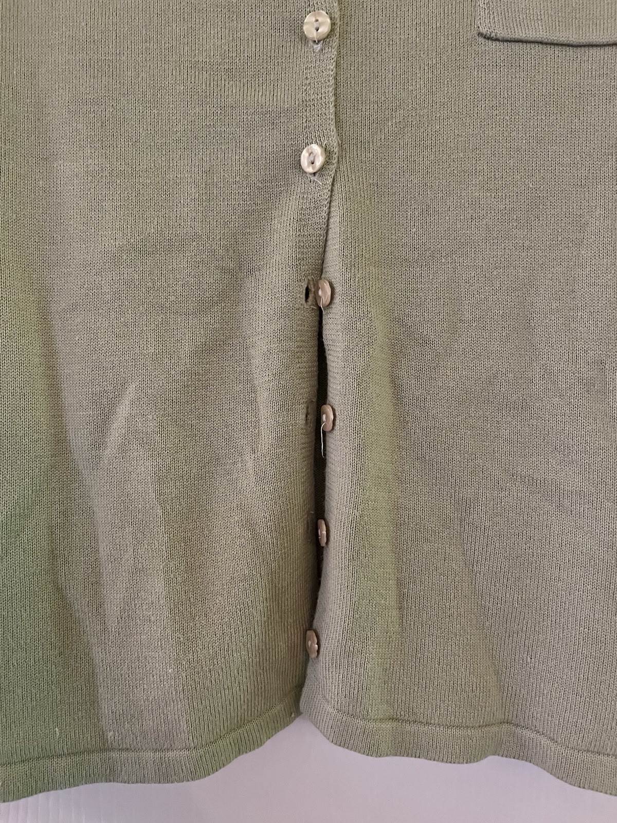 Vtg 90s NY&CO Preppy Tennis Prep Button Front Pearl Button Blouse L