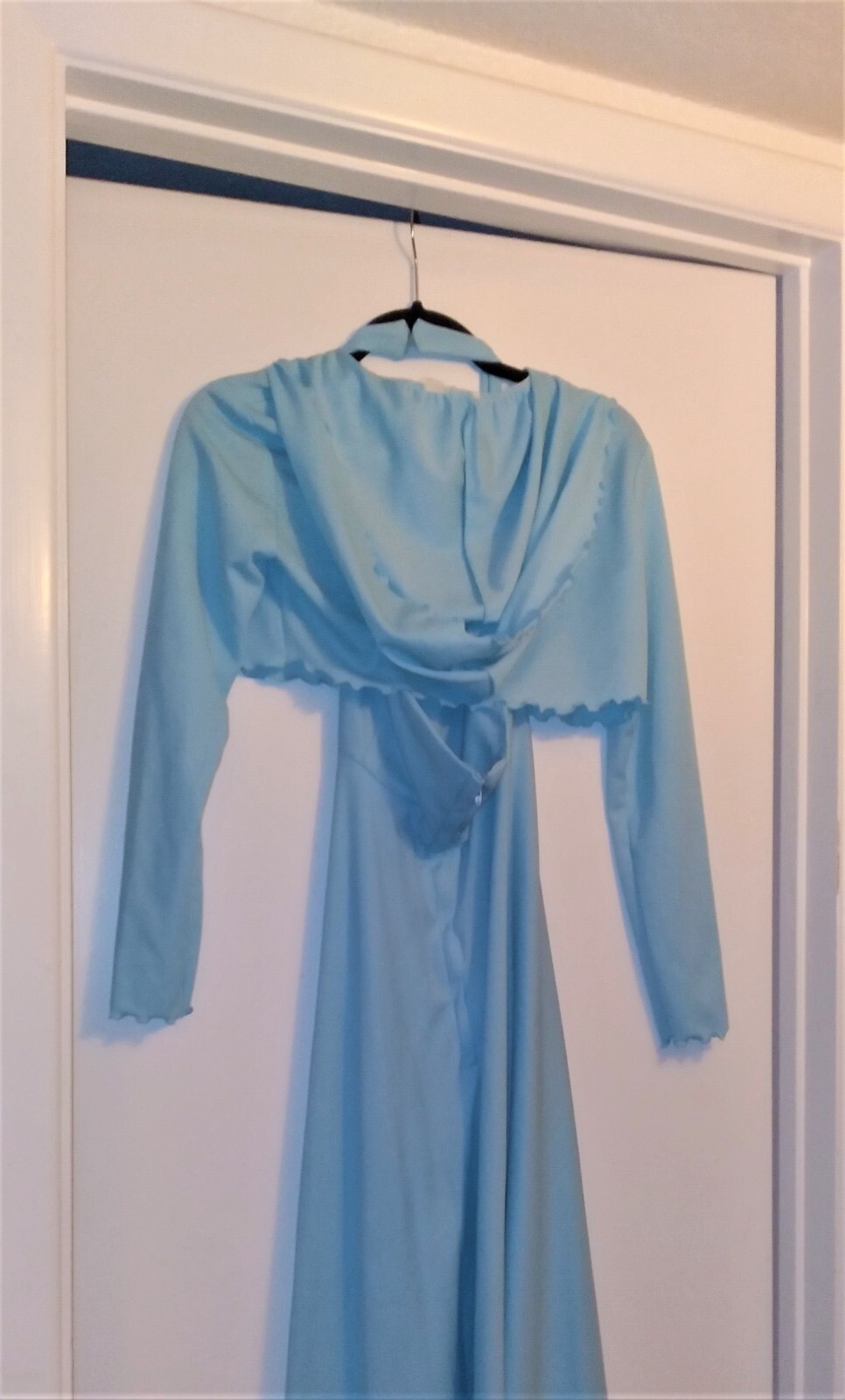 Vintage Light Blue Prom/Formal/Maxi Dress with Hooded Jacket – 1972