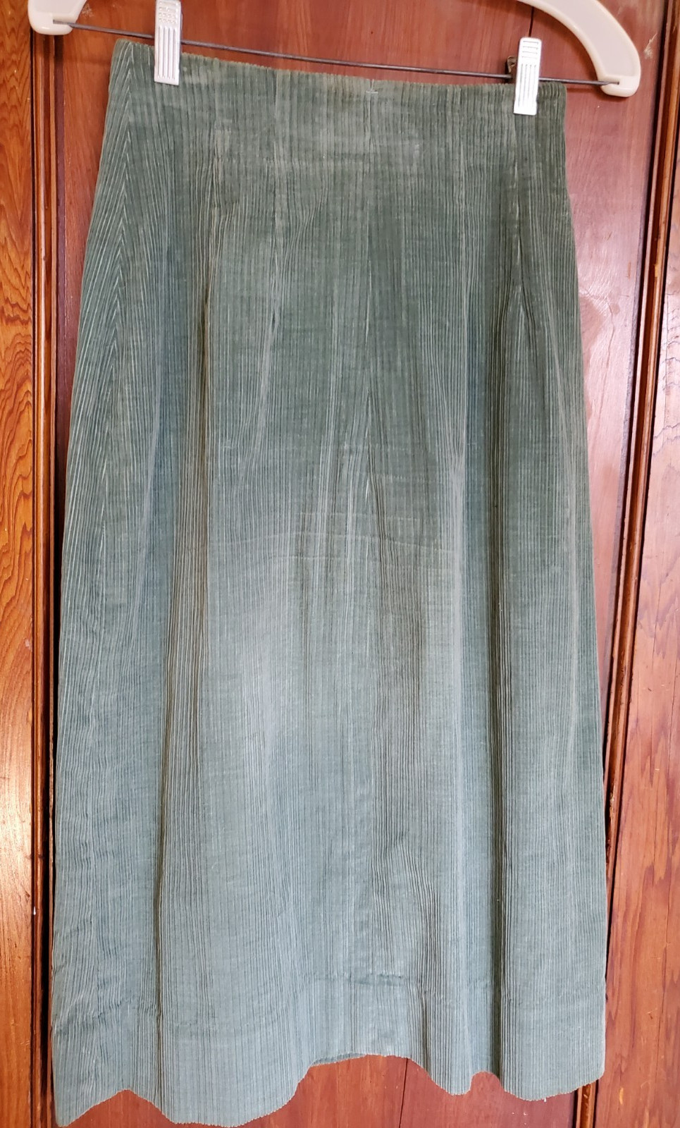 Vtg LATE 1940-50s MARSHALL FIELDS TEAL CORDUROY A-LINE SKIRT