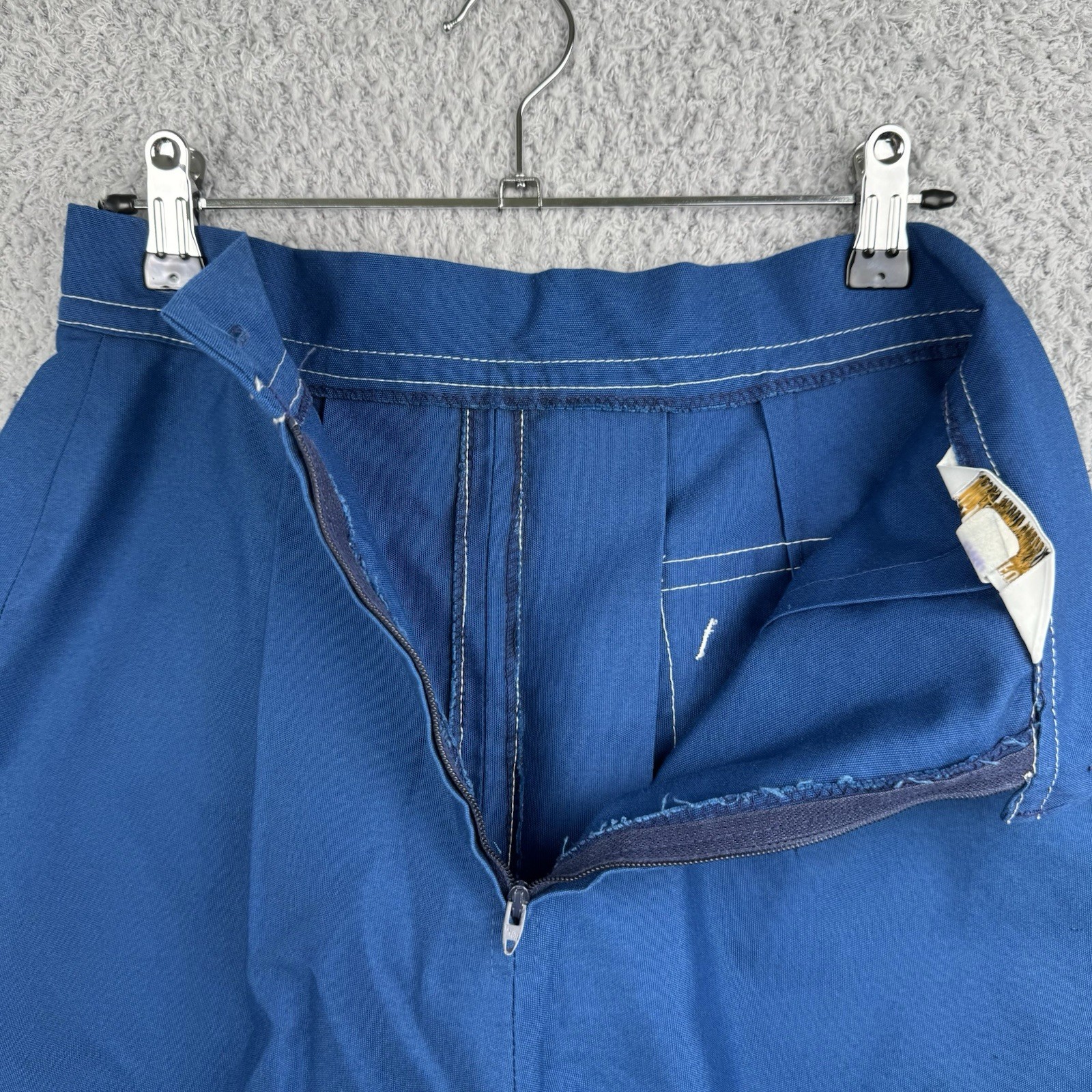 Vintage 60s Women’s Scooter Skort Shorts Blue Pockets Size 12