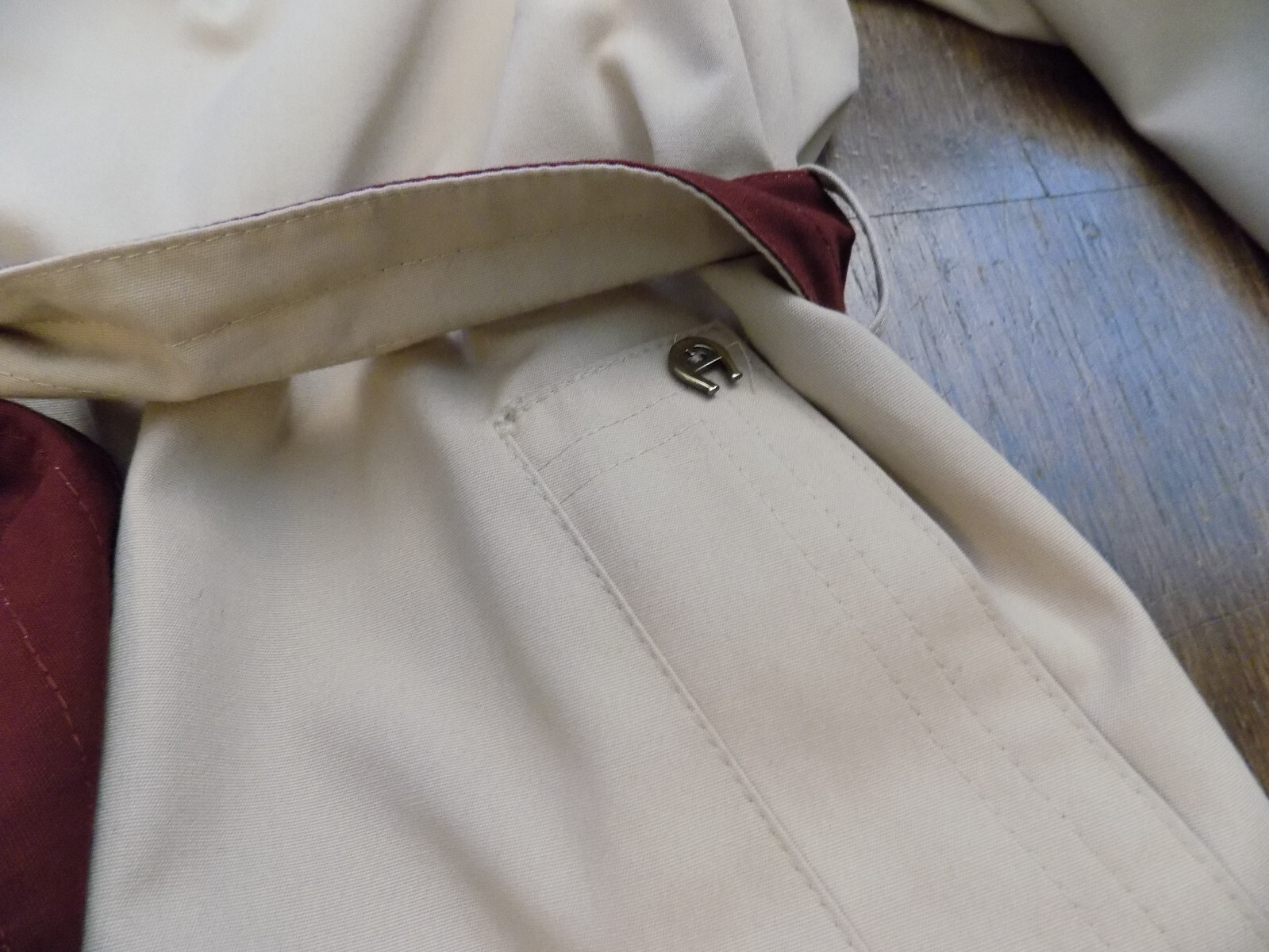 Vintage Classy 12 Etienne Aigner Reversible Wrap Rain Coat Trench Maroon & Tan