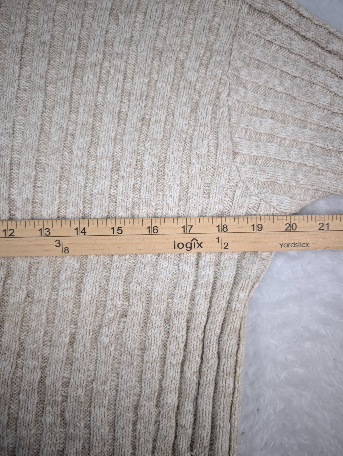 VTG Avalin Sweater Women’s M Beige Heavy Ribbed Turtle Neck Long Sleeve USA