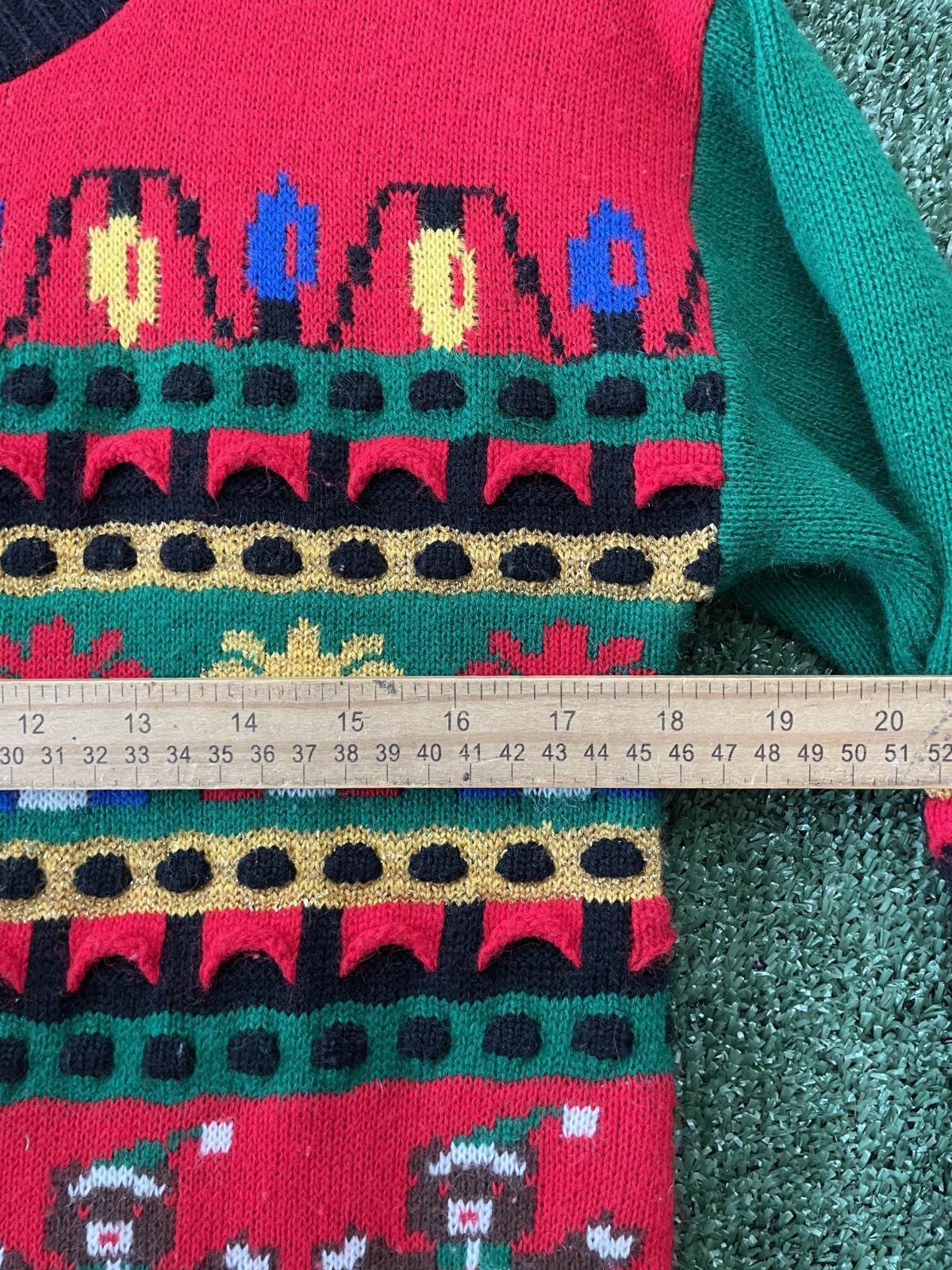 Knitwaves Sweater Knitted Christmas Bears Gifts Size Large 7575 Multicolor VTG