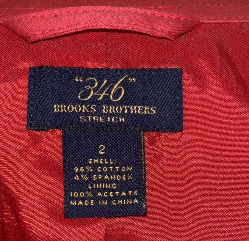 Brooks Brothers 346 Women’s Red Double Breasted Lined Jacket Trench Coat Belted